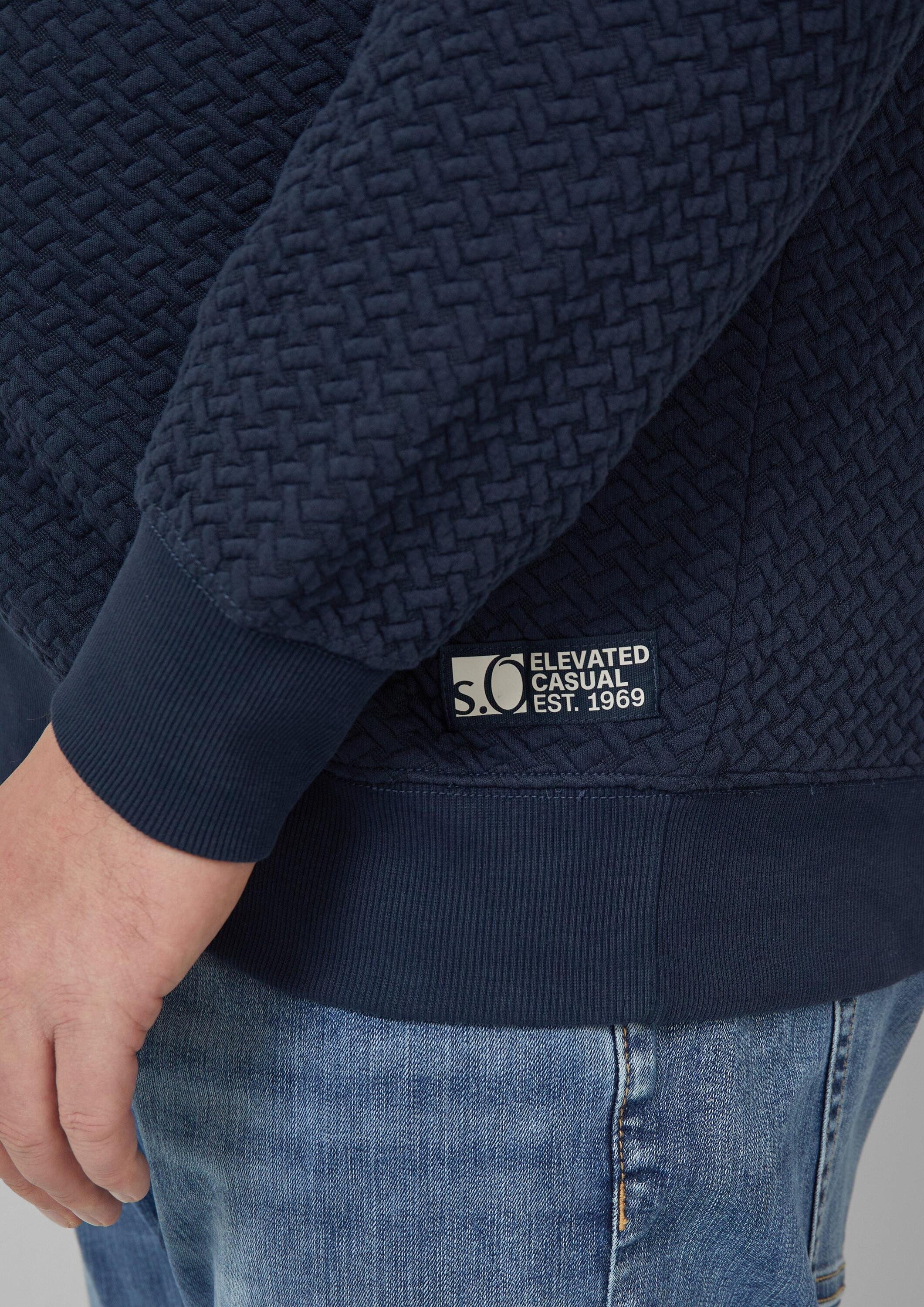 s.Oliver Sweatshirt Sweatshirt Strukturiertes Sweatshirt mit Crew Neck