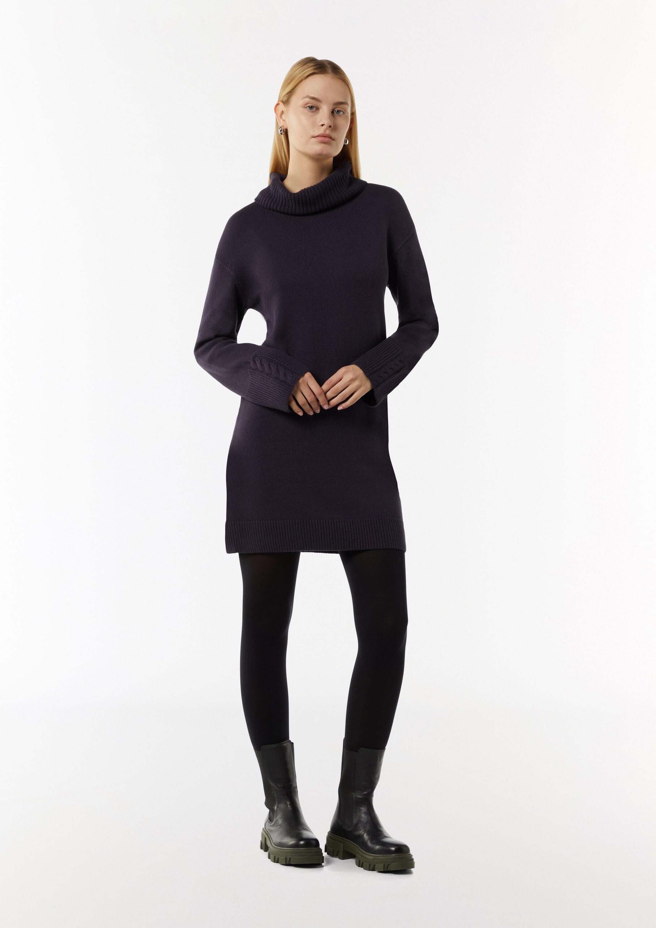 comma Minikleid Kleid Mini-Strickkleid mit Zopfdetail am Ärmel