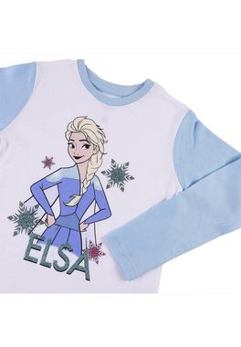 Disney Frozen Schlafanzug Die Eiskönigin Elsa Mädchen Schlafanzug Langarm Shirt + Schlaf-Hose (2 tlg)