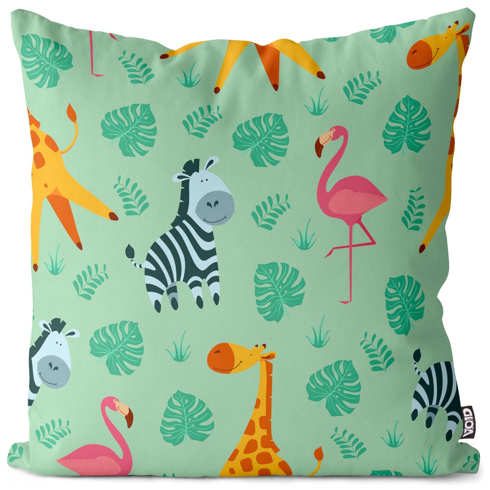 Sofa-Kissen Kinder Tiere Kindermuster Kinderzimmer Stück), (1 Giraffe Zebra Kissenbezug, VOID Kissenbezug Afrika Palmen
