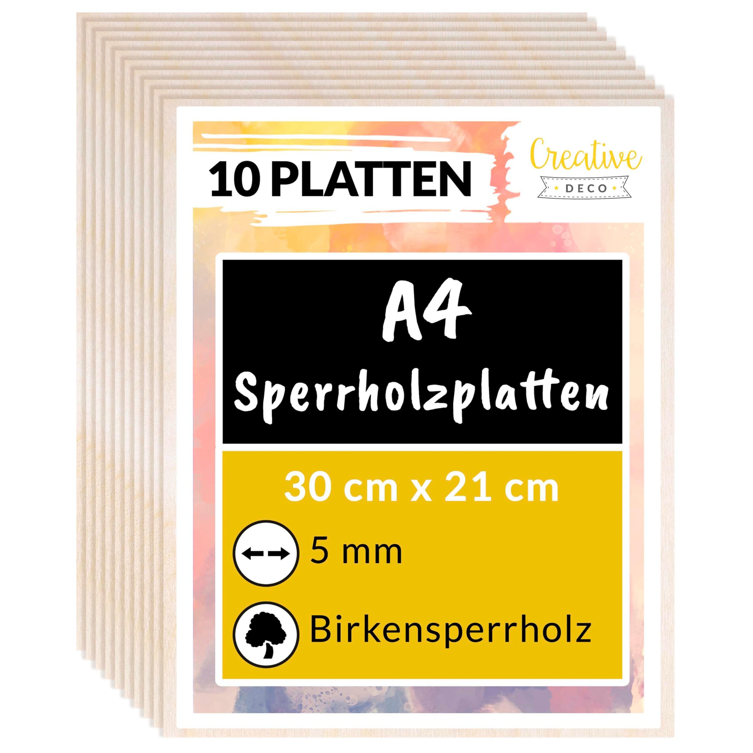 Creative Deco Bastelnaturmaterial Sperrholzplatte 5mm