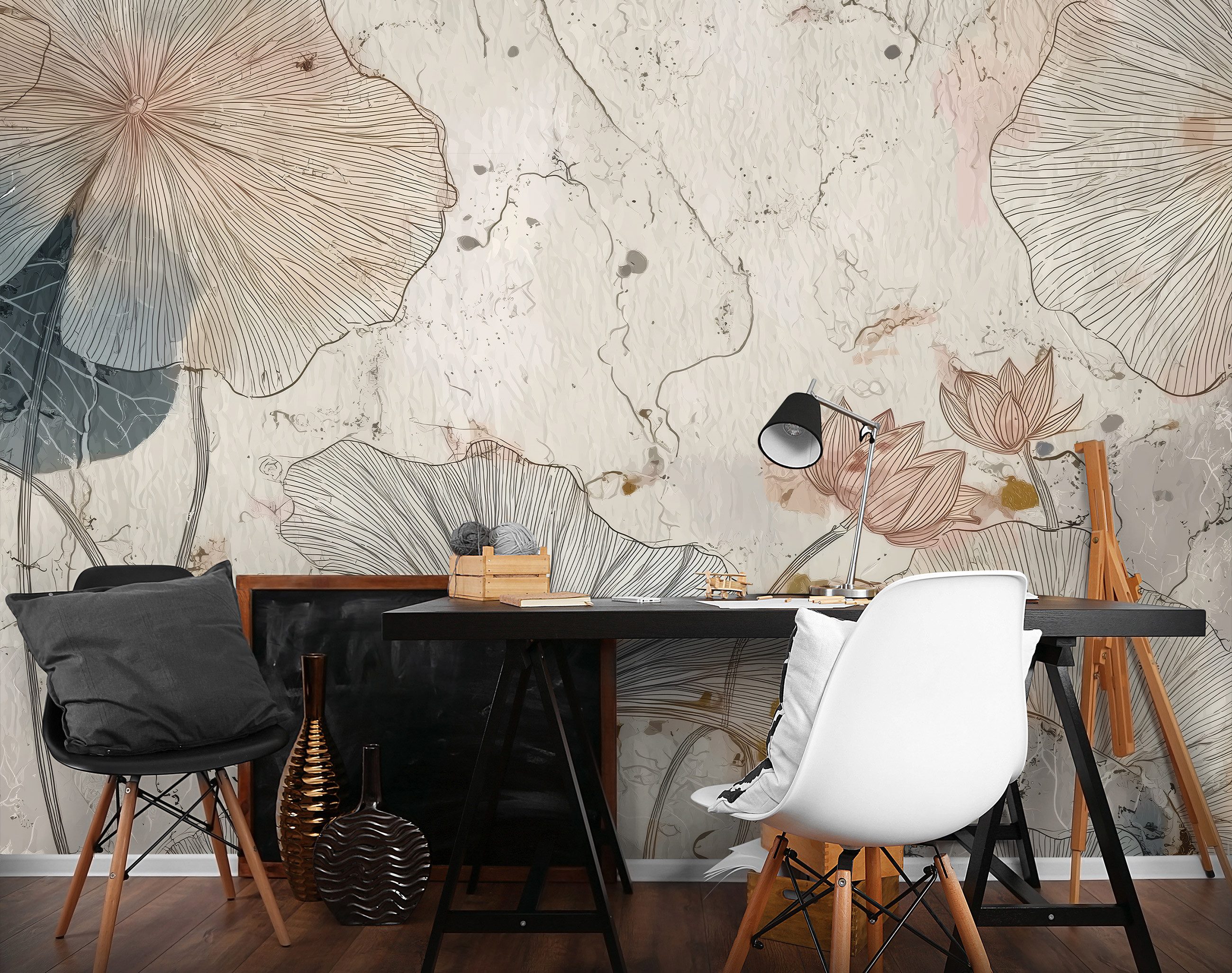 Wallarena Fototapete Blumen Beton Natur Vlies Tapete Wohnzimmer Schlafzimme günstig online kaufen