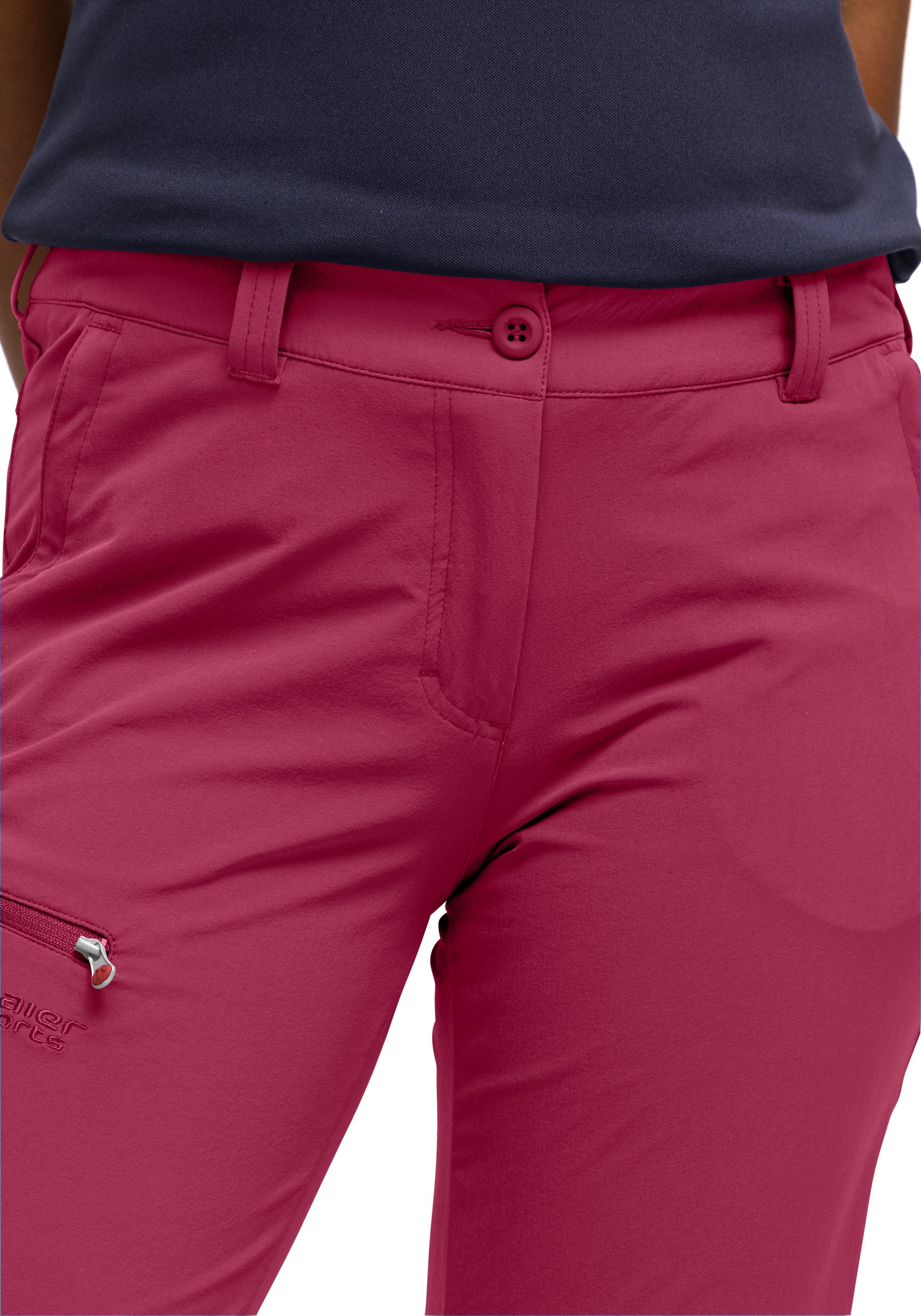 Sports Damen Outdoor-Hose Inara Material Maier purpurrot Wanderhose, slim Funktionshose aus elastischem