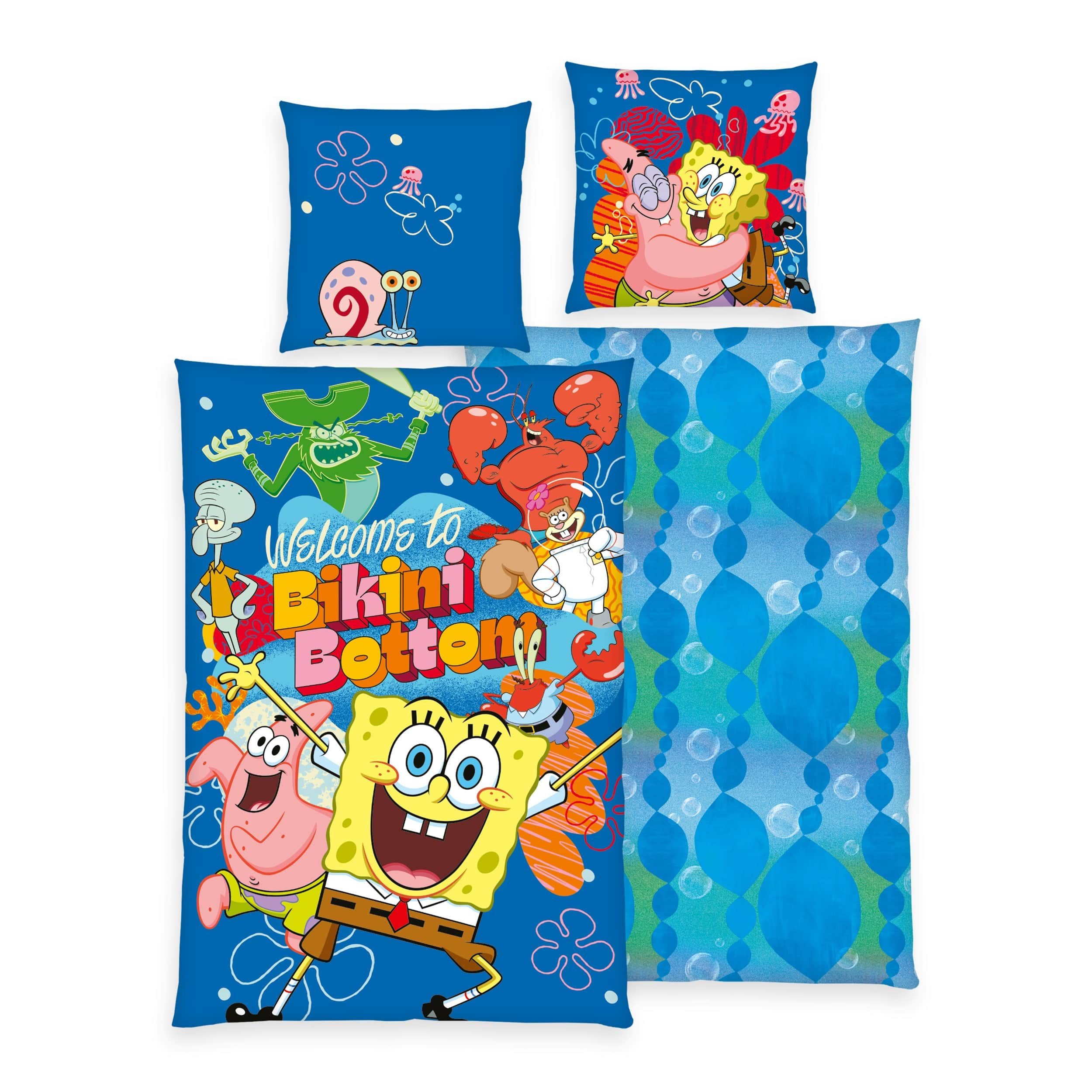 Familando Kinderbettwäsche Spongebob Bettwäsche Set 2-teilig 135x200 80x80 günstig online kaufen