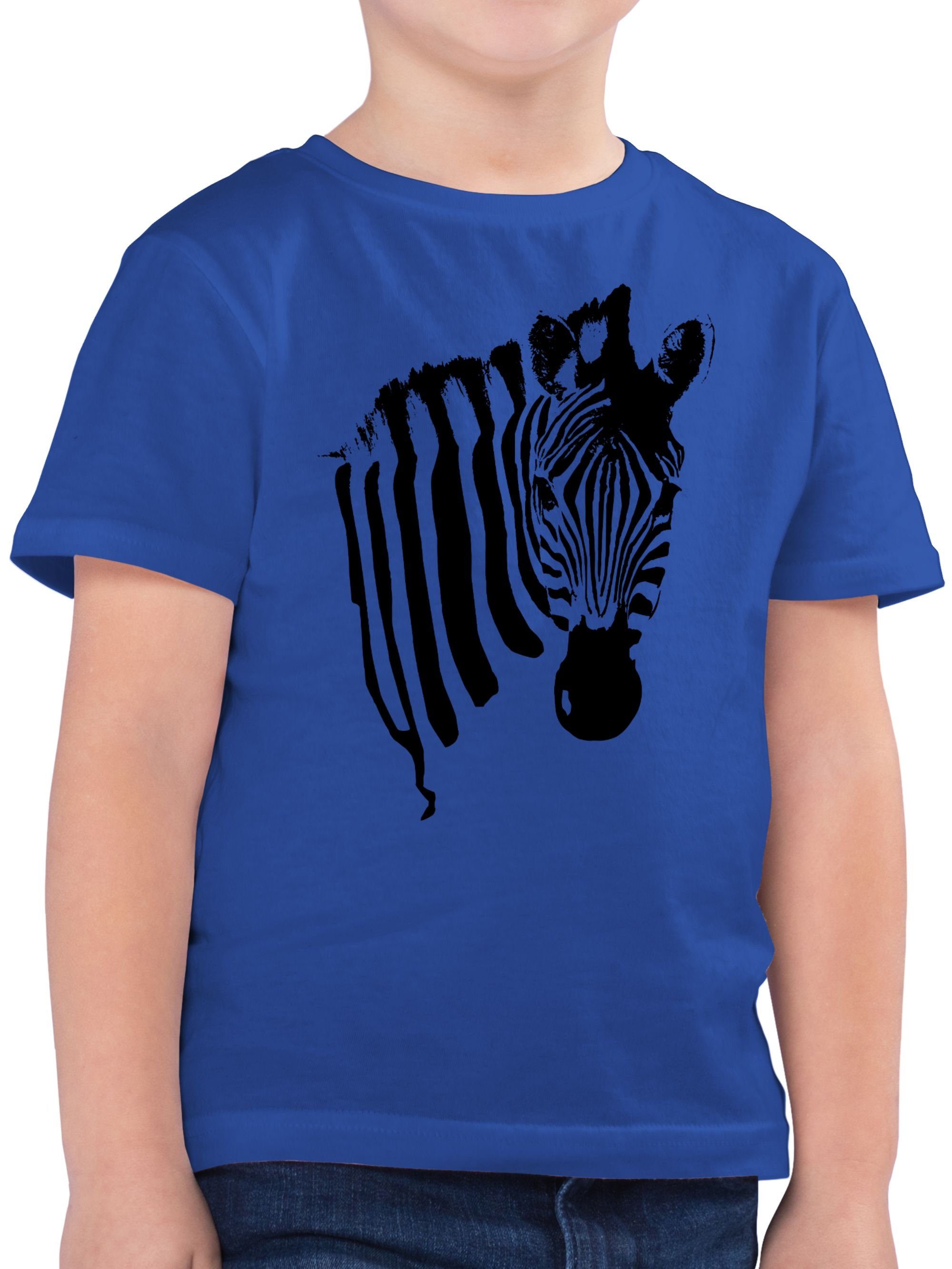 Shirtracer T-Shirt Zebra - Zebramuster Zebrastreifen Zebra-Kostüm Safari Afrika Tiermotiv Karneval & Fasching 2 Royalblau