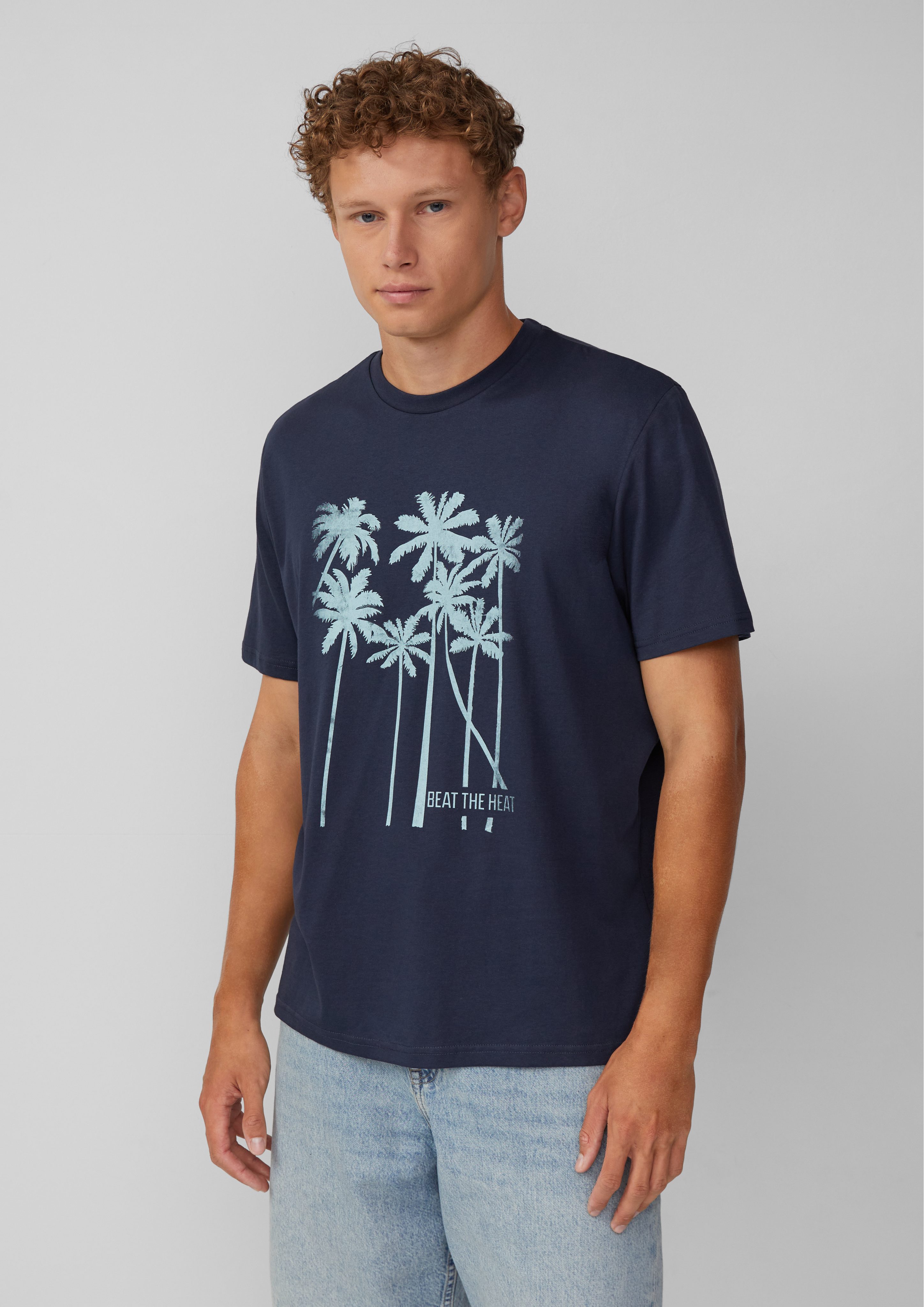 QS Kurzarmshirt Rundhals-T-Shirt mit Frontprint günstig online kaufen