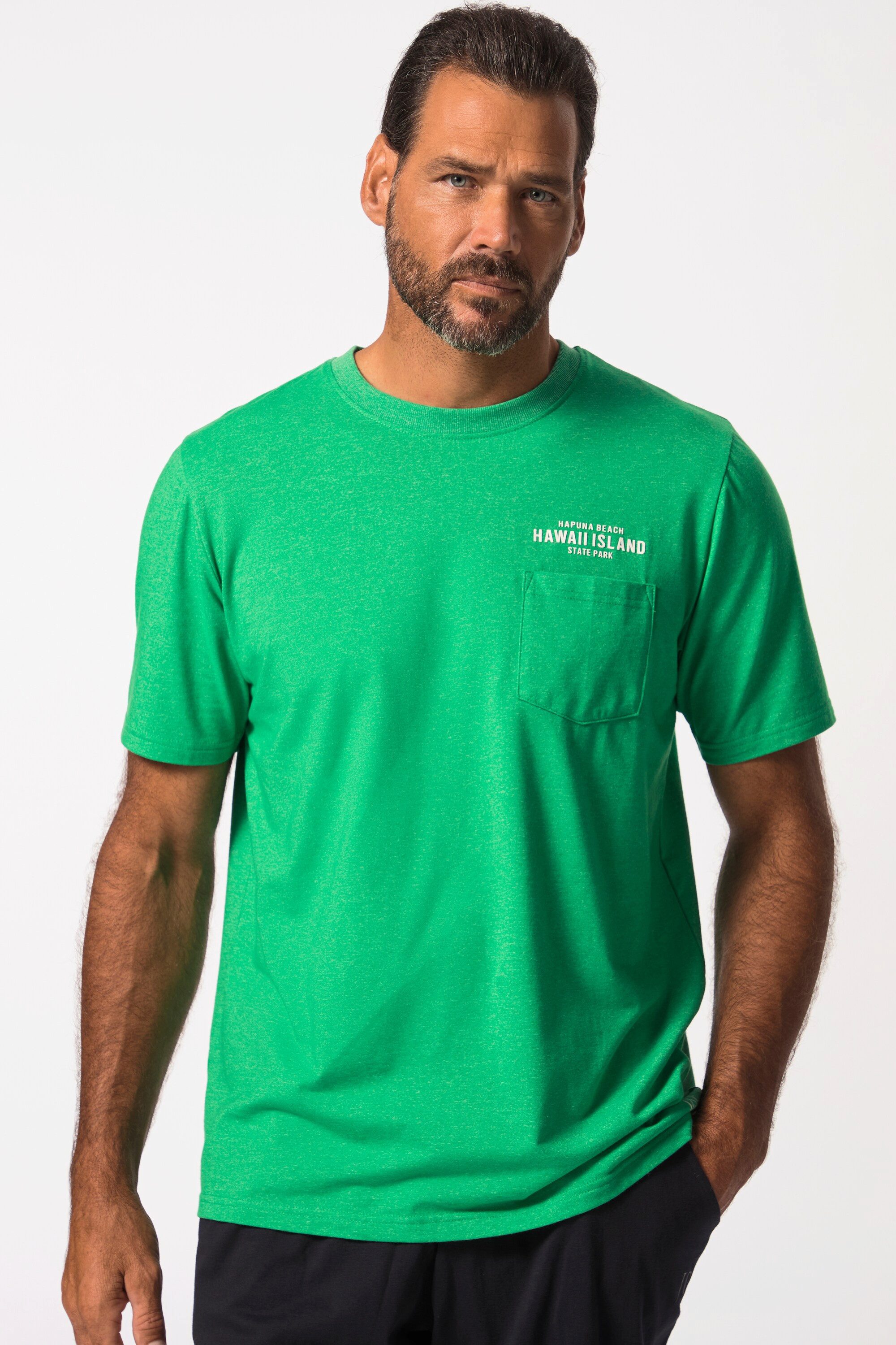 Schlafanzug Schlaf-T-Shirt Halbarm Rundhals Brusttasche