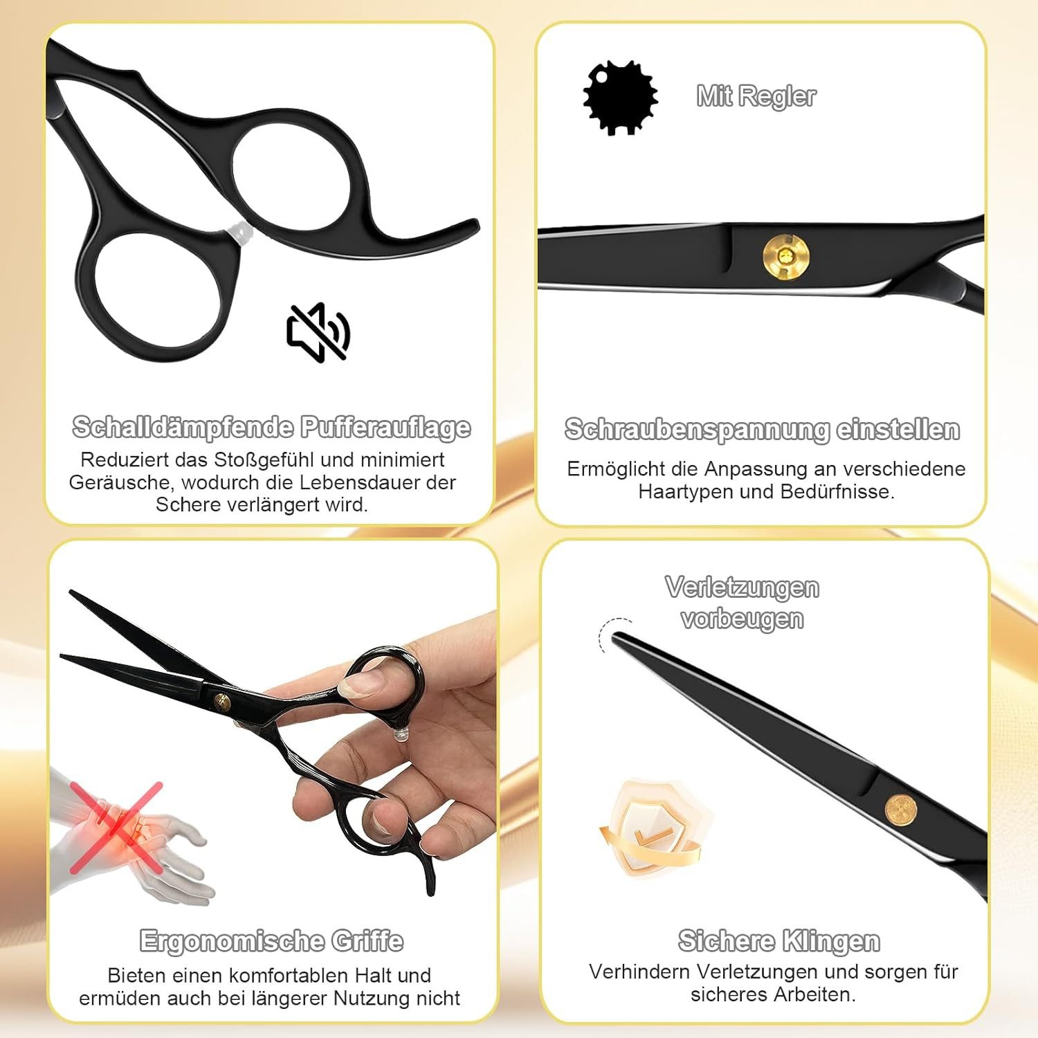 SURFOU Haarschere Friseurscheren Set 6,7″ – Haarschere & Effilierschere mit Kamm, (ergonomische friseurschere haarschneidescheren set mit etui haarschneideschere für haustiere, schere für dickes haar, friseurschere mit schraube), haarschneideschere für männer frisurenschneiden haarschere für zuhause