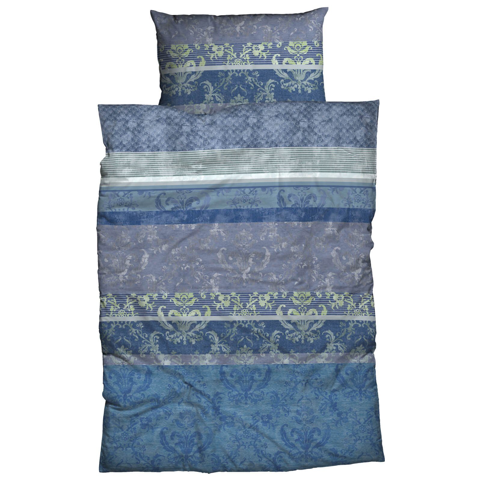 CASATEX Bettwäsche Barock Blau, Biber, 2 günstig online kaufen