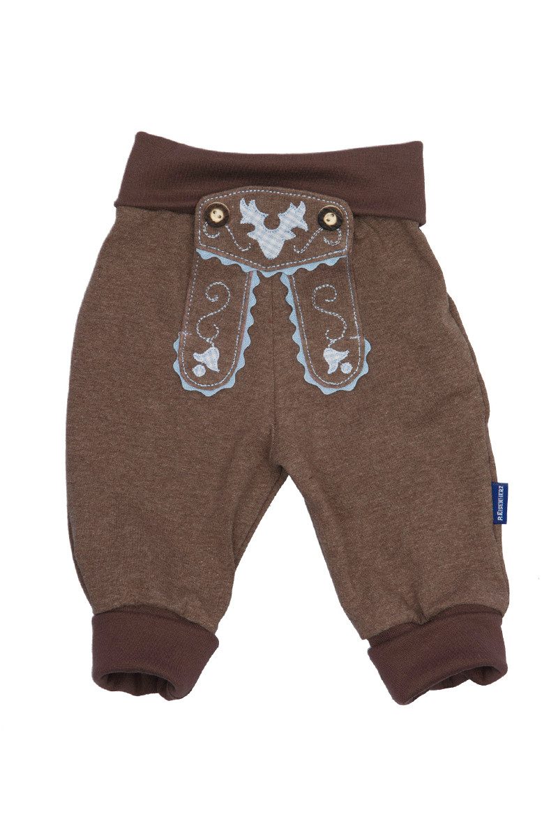 P.Eisenherz Trachtenkleid Babyhose - LEDERHOSE BUAM - nougat/hellblau