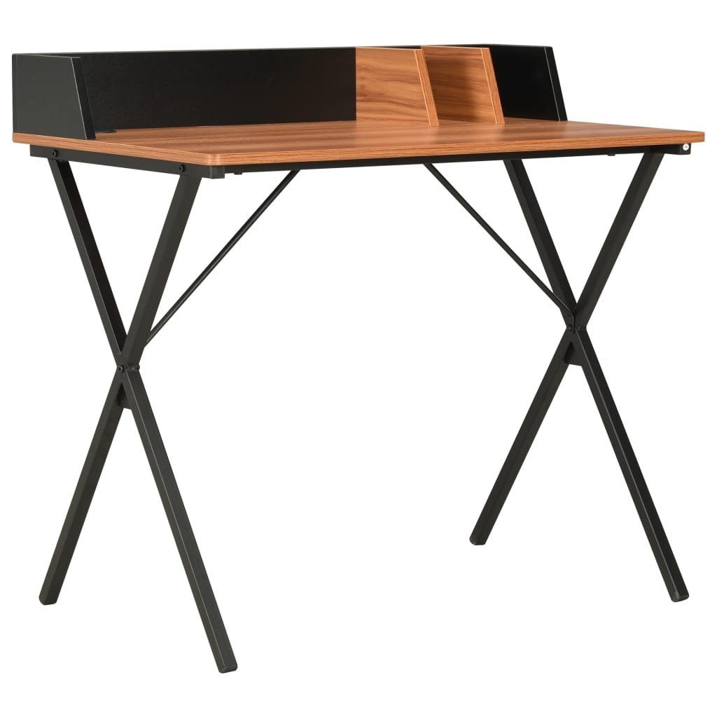 furnicato Schreibtisch Schwarz und Braun 80x50x84 cm