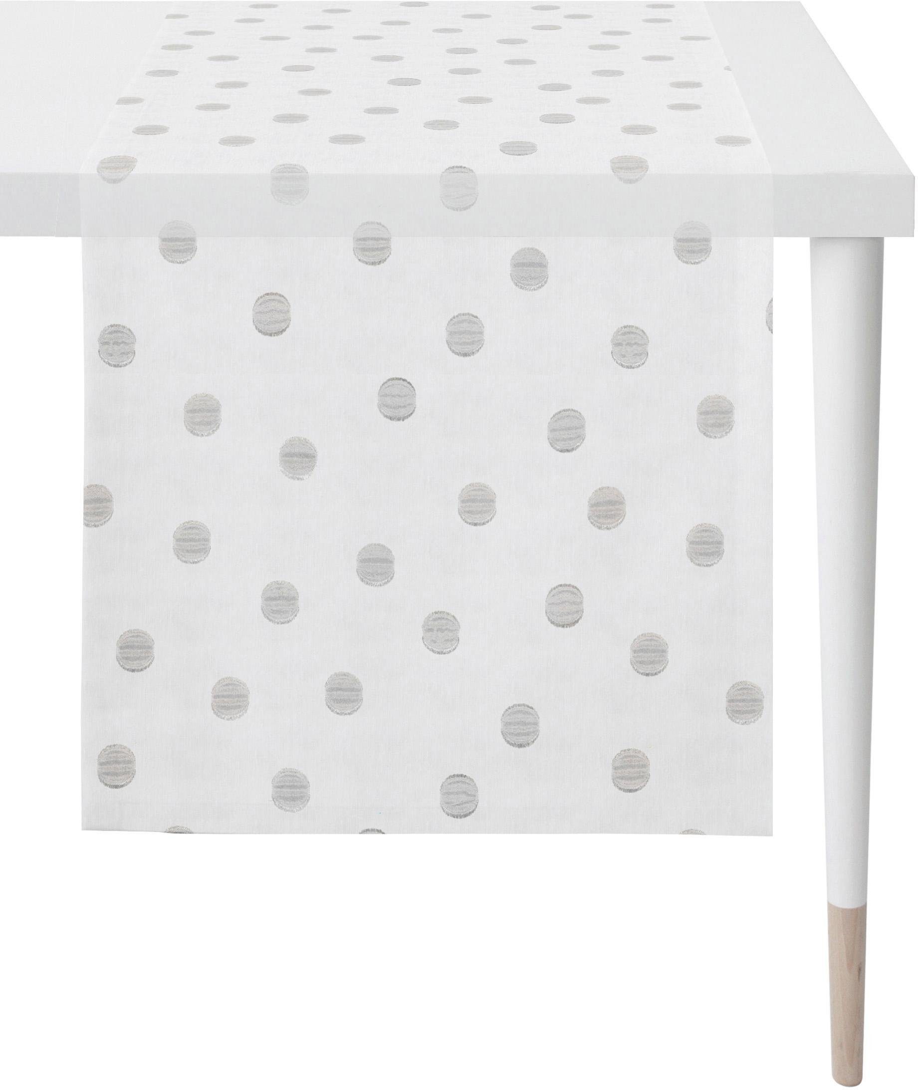 APELT Tischläufer Sevilla - Loft Style (1-tlg), Scherli - transparent weiß/grau