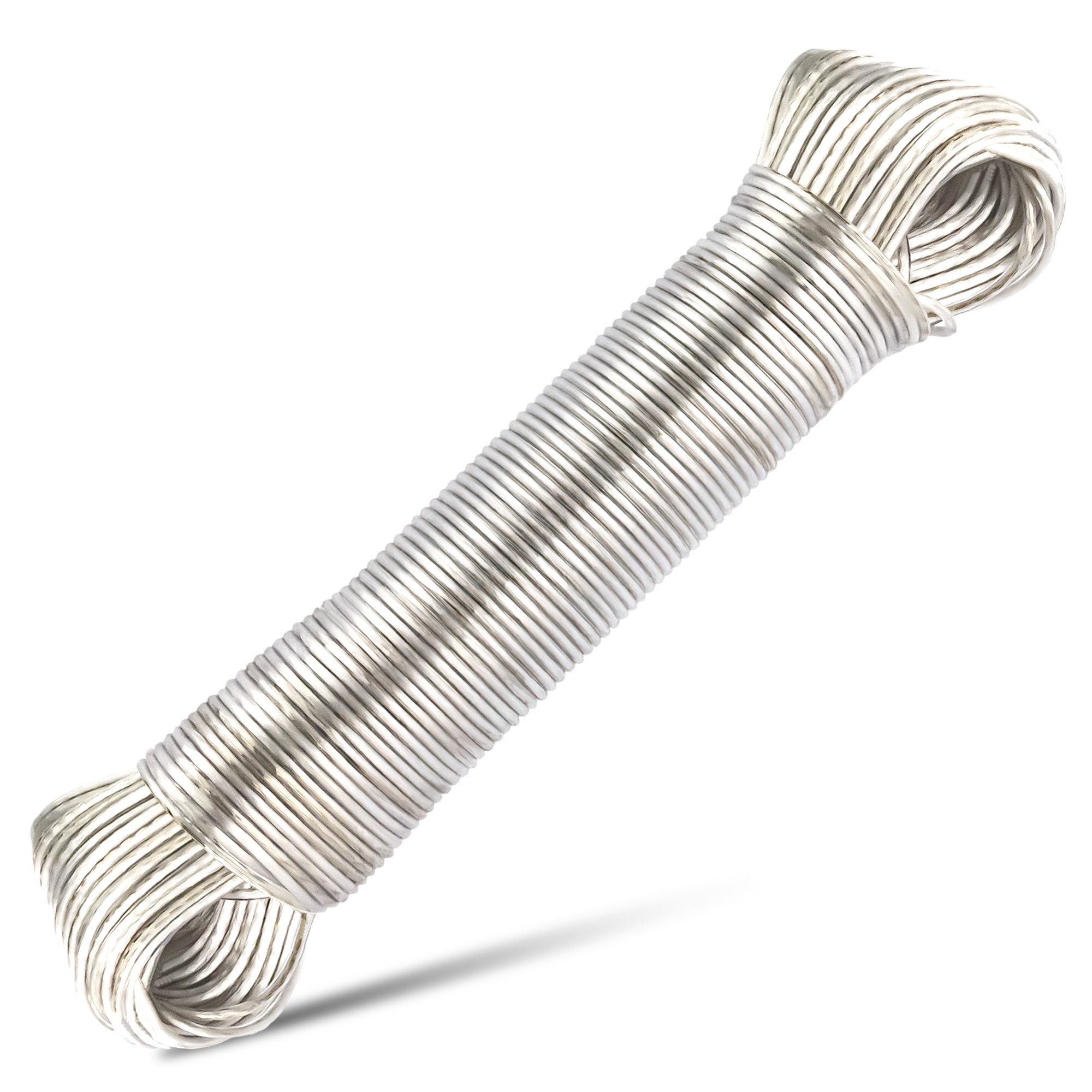 SOHFA Wand-Wäscheleine 50m mit Stahlkern - Camping Wäscheleine Extra Stark ca. 3mm, Stabile Wäscheschnur Outdoor ohne Bohren