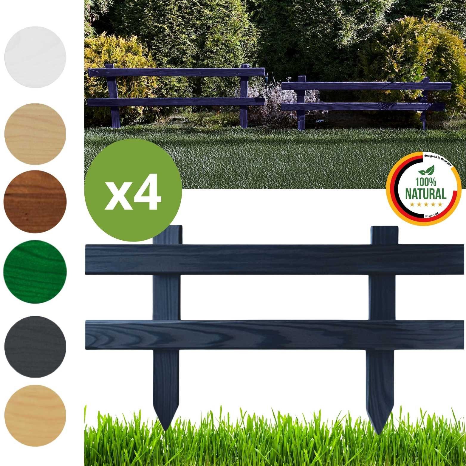 Floranica Zierzaun Kleiner Gartenzaun Mini Steckzaun Zierzaun, (30 x 50 cm, 4-St., Anthrazit), Vorgartenzaun Hofzaun Terrassenzaun Landschaftszaun