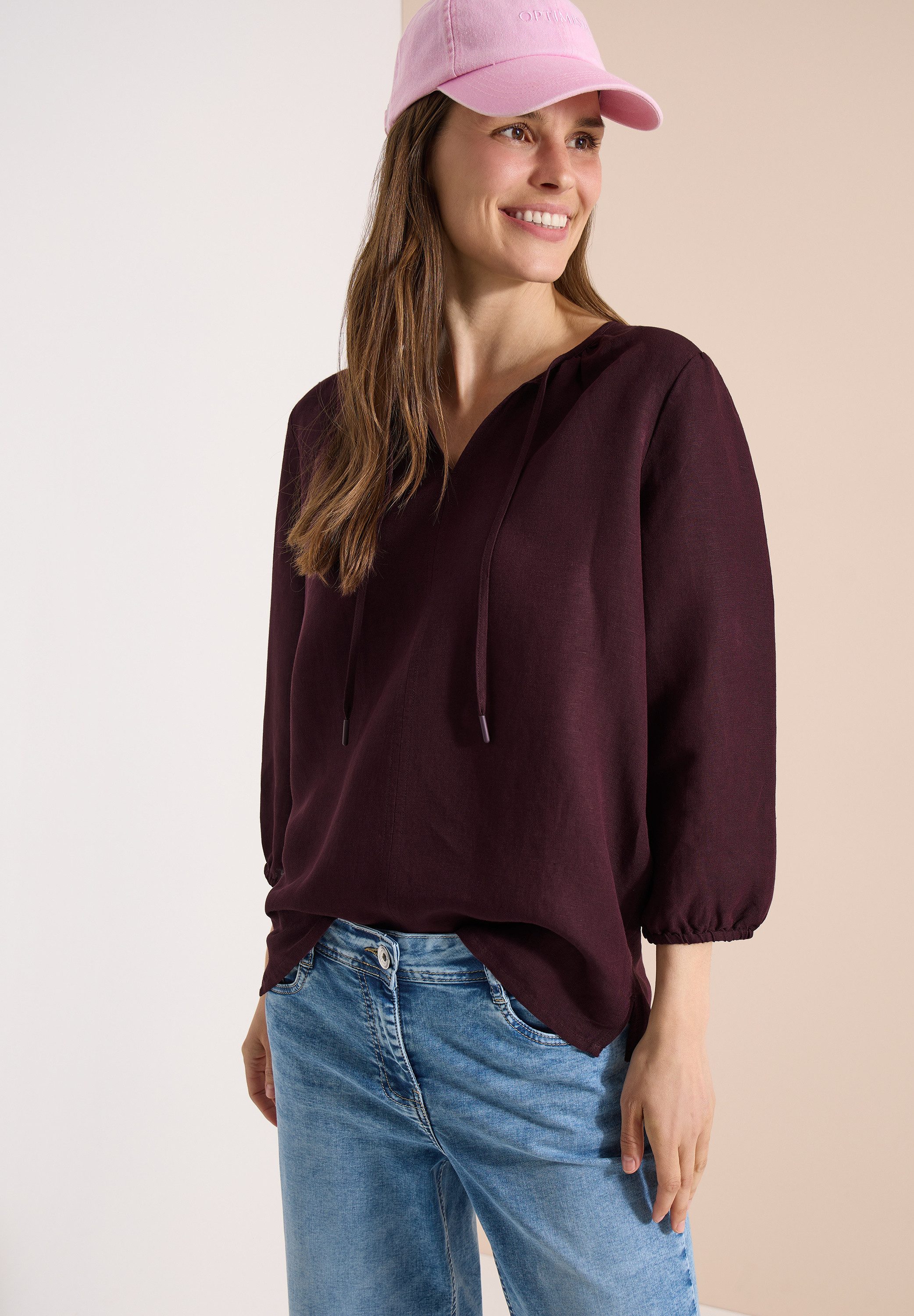 CECIL Shirtbluse mit Leinenanteil