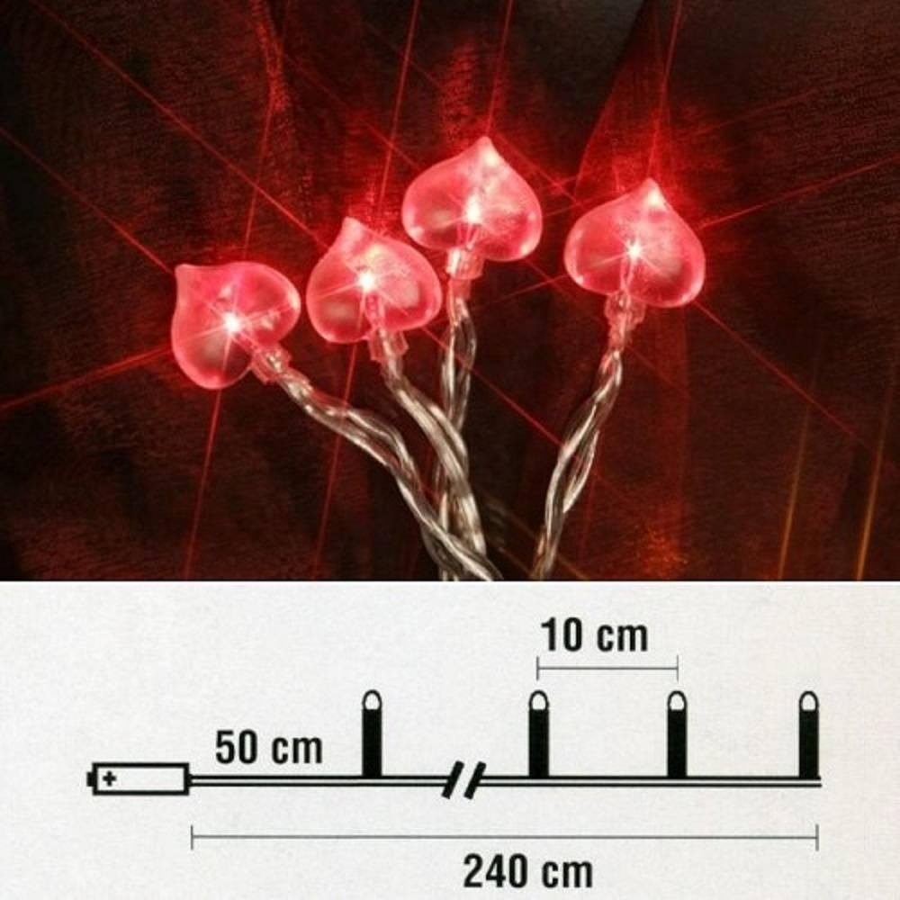 STAR LED-Lichterkette 007-45 LED Lichterkette 20er Herz rot Batterie günstig online kaufen