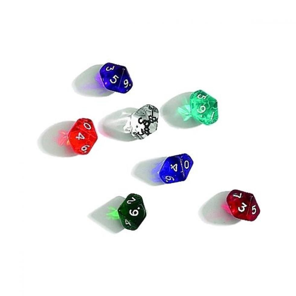 Philos Spiel, Würfel - 10-seitig - transparent - 50 Stück