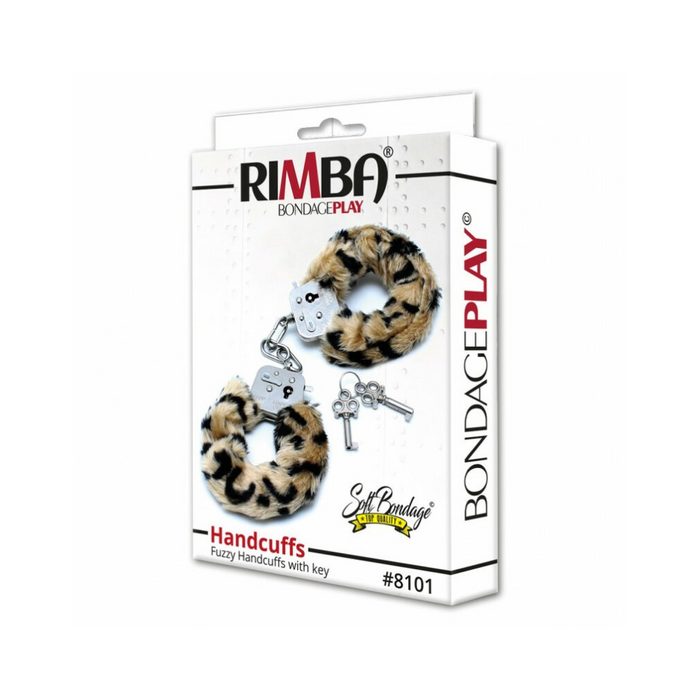 Rimba Toys Handschellen Rimba - Polizei Handschellen mit Pelz in Leoparddruck