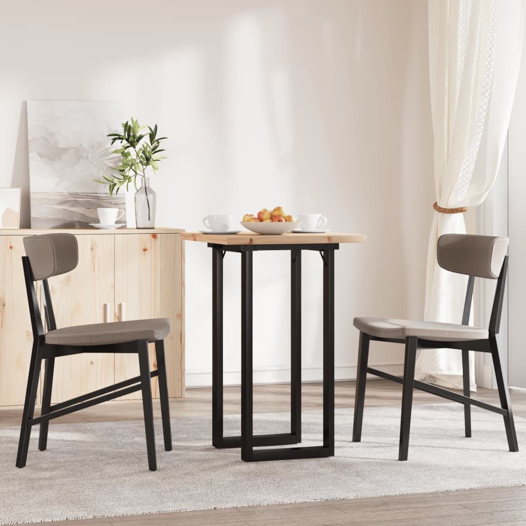 vidaXL Esstisch Esstisch O-Gestell 50x50x75,5 cm Massivholz Kiefer & Stahl (1-St)