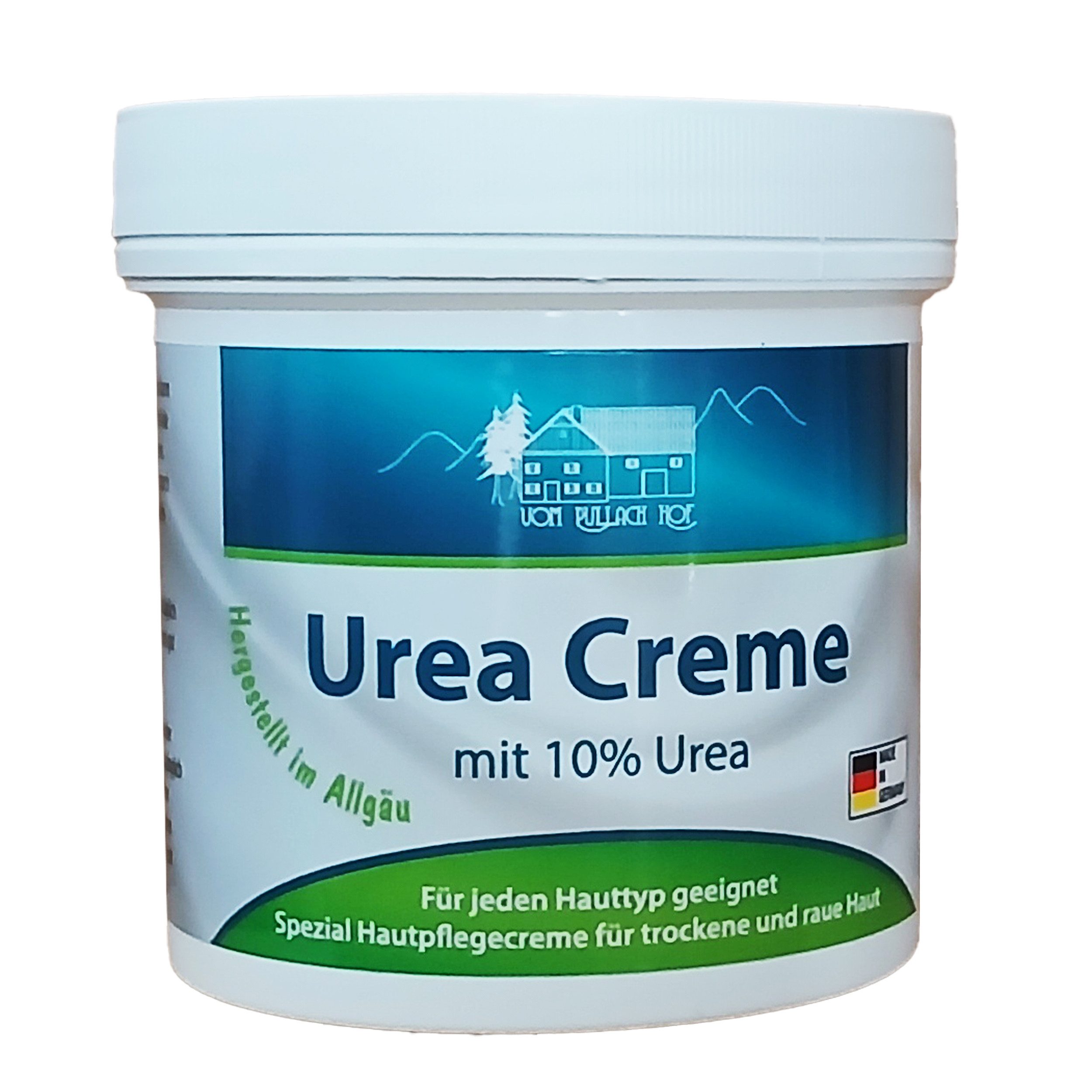 vom Pullach Hof Feuchtigkeitscreme 10% UREA CREME 250ml Feuchtigkeitspflege für trockene Haut 85, Fußcreme Fußpflege