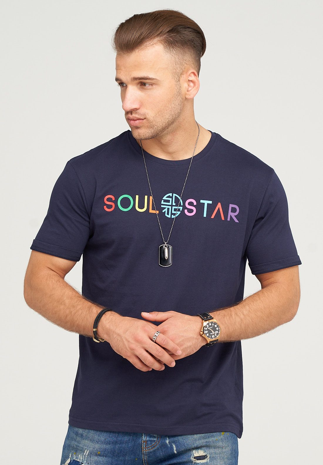 SOULSTAR T-Shirt NEW YORK mit buntem Logoprint
