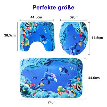 Duschmatte Rutschfeste Badematten mit Ozeanmuster, weich & schnell trocknend. Youyijia