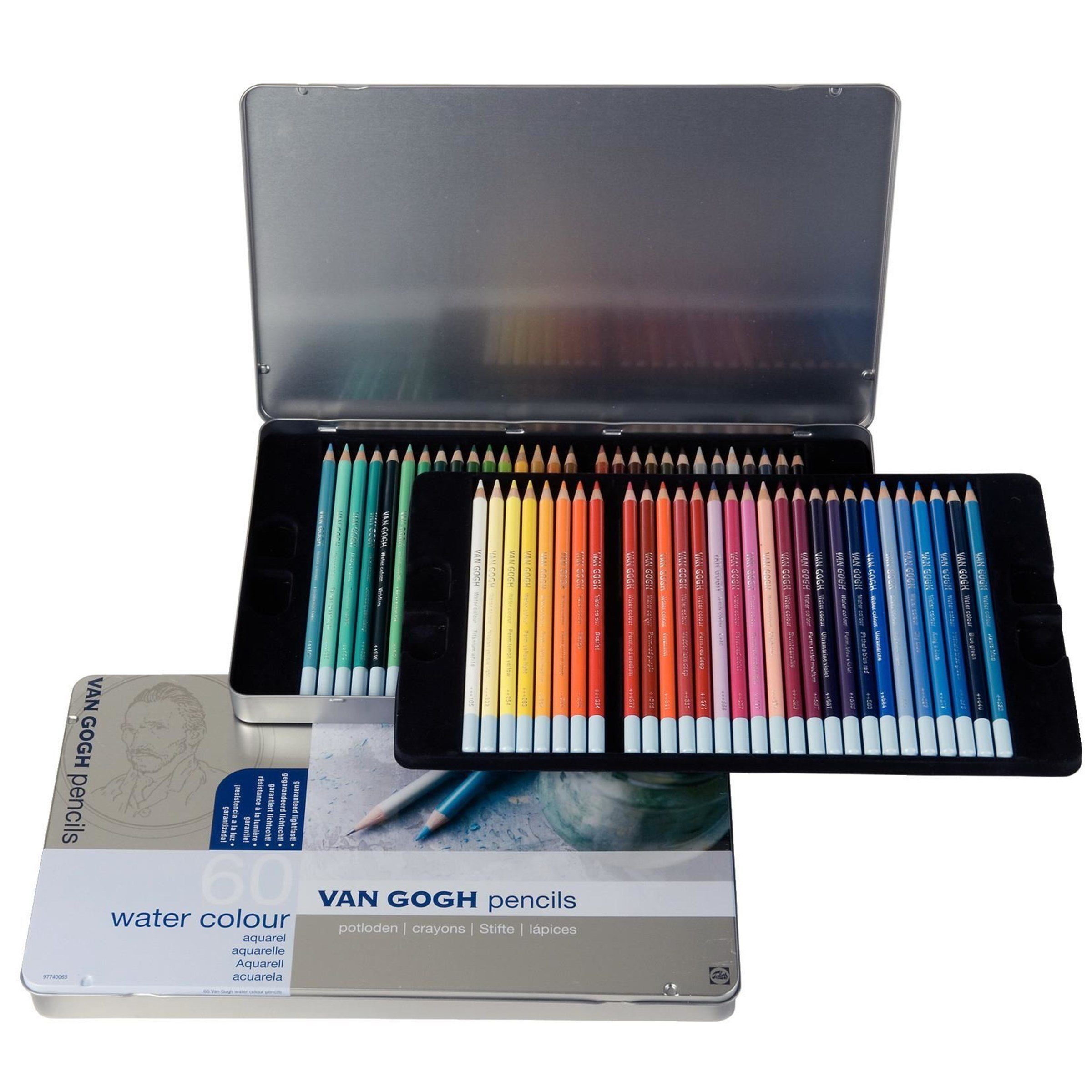 Watercolour Van Pencils Metalletui (60-tlg), Komplett-Set Talens 60 Gogh im Aquarellstifte Aquarellstifte,