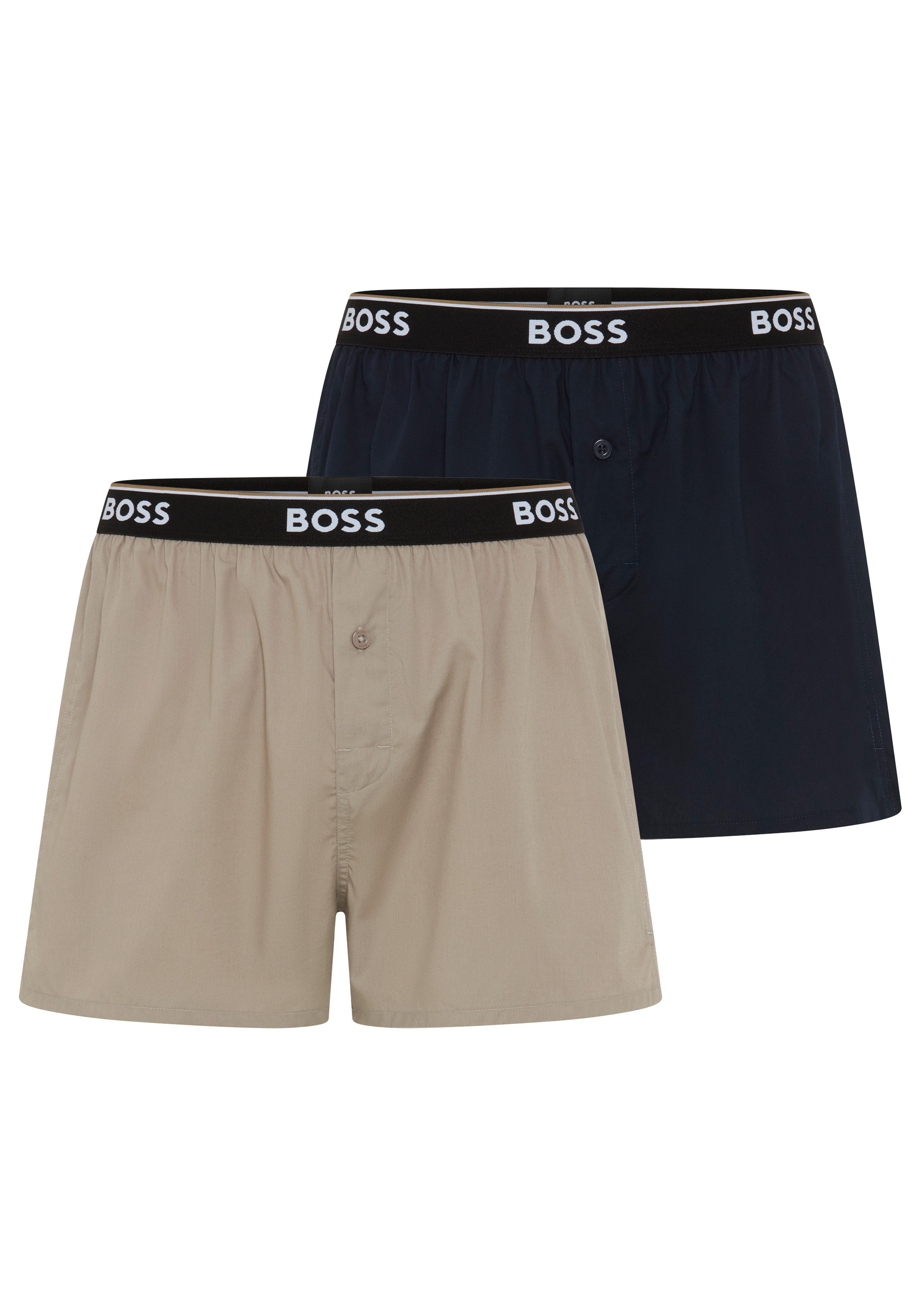 BOSS Pyjamashorts (2-tlg) aus Baumwolle, elastischer Bund