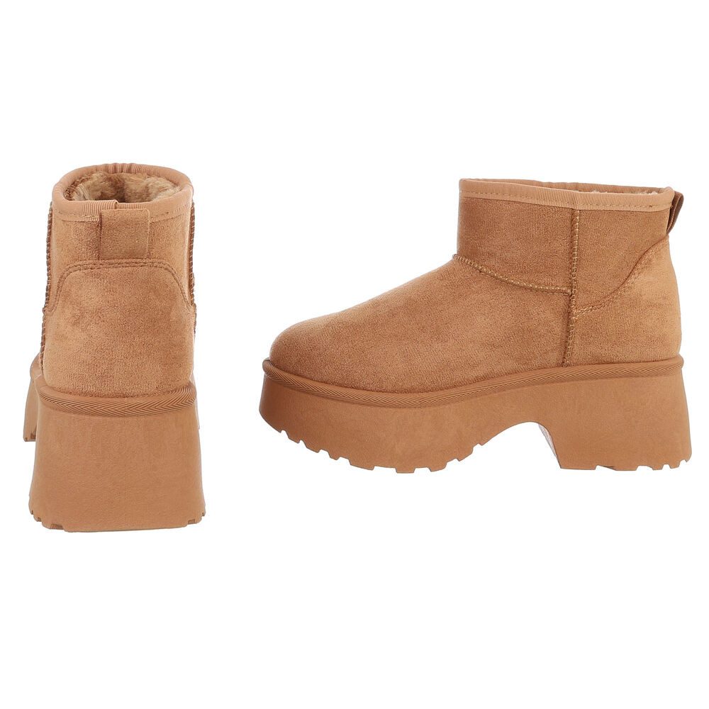 Ital-Design Plattform Ankle Boots für Damen – Stilvoll & Bequem Snowboots (90503041) Blockabsatz Stiefeletten in Camel – Bild 5 von 5