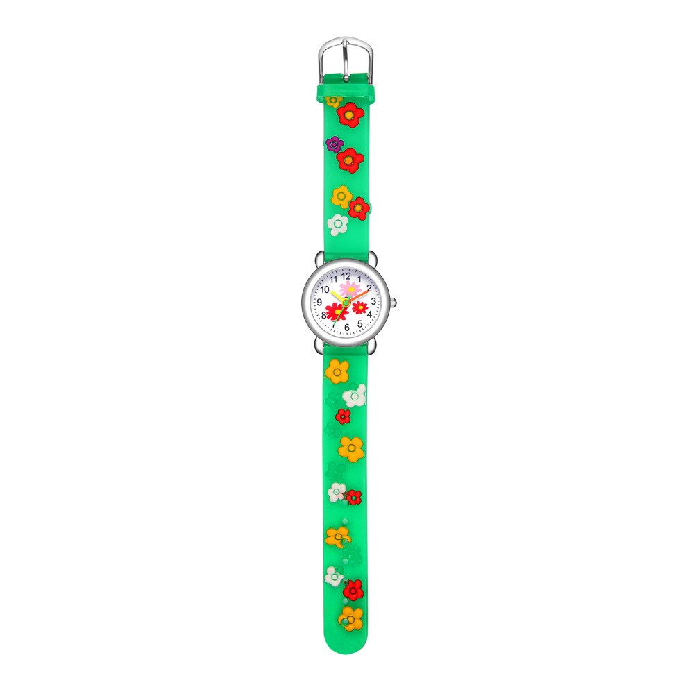 Taffstyle Quarzuhr Kinder Armbanduhr Silikon Uhr Bunte Mädchen Kinderuhr mit Blumen, (Mädchen Jungen Sportuhr Bunte Kinderuhr Farbige Lernuhr Silikonuhr Süß)