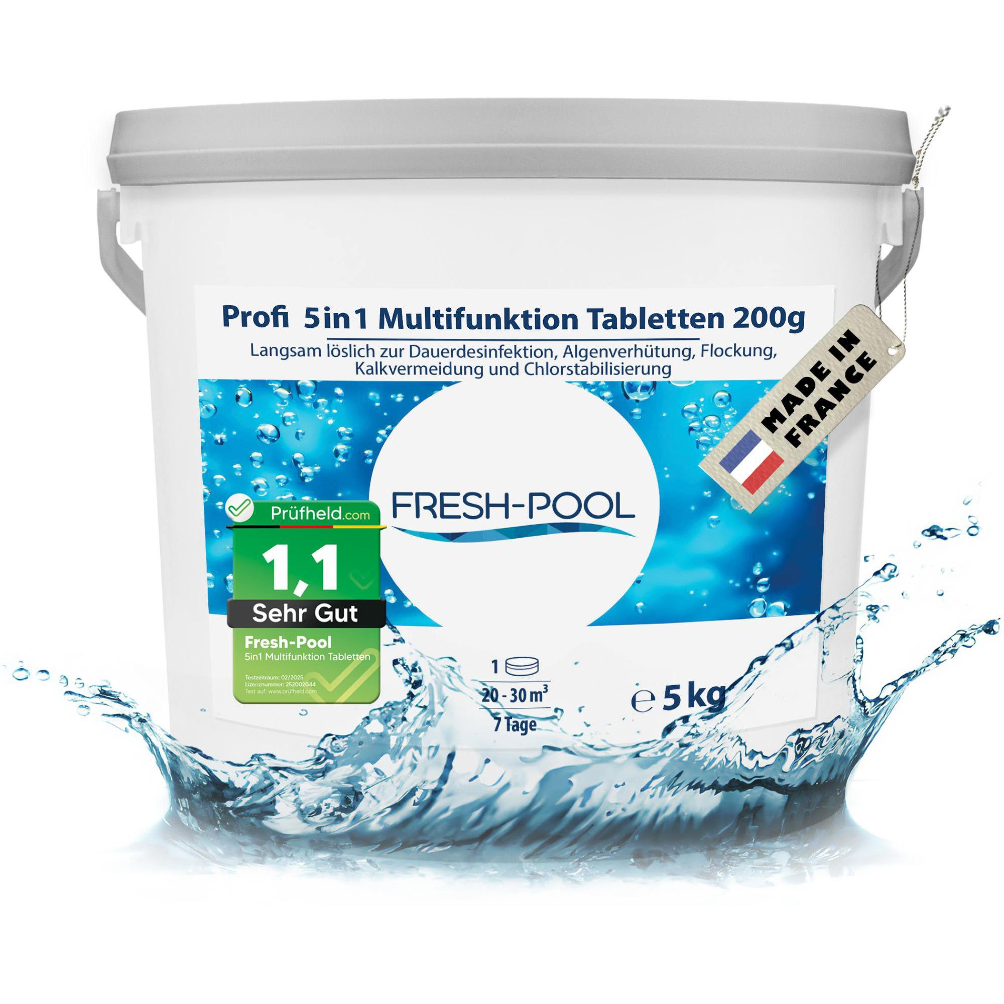 Fresh-Pool Poolpflege Profi 5in1 Multifunktion Tabletten 200g 5 kg günstig online kaufen