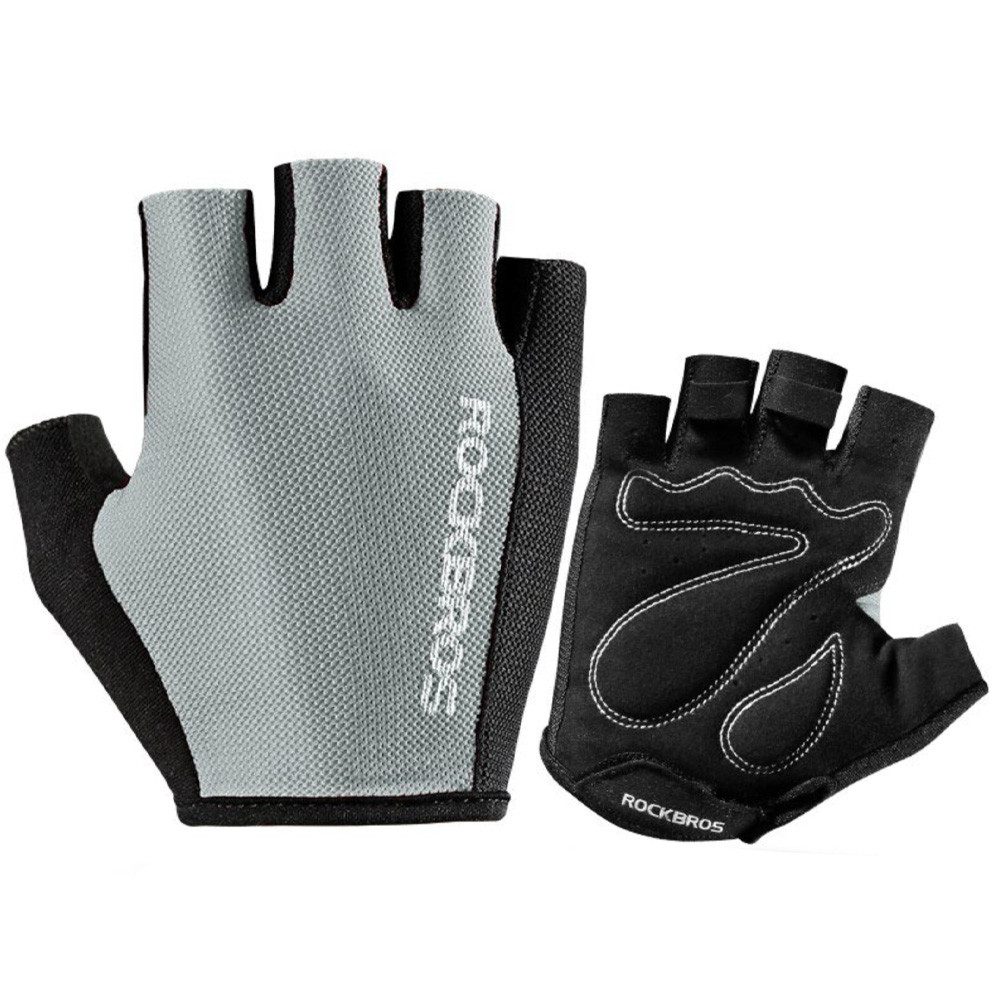 ROCKBROS Fahrradhandschuhe Radhandschuhe Kurzfingerhandschuhe Sporthandschuhe (Spar-Set, 1-St., XXL) gepolsterte Handfläche, Kurzfinger, Ausziehhilfe