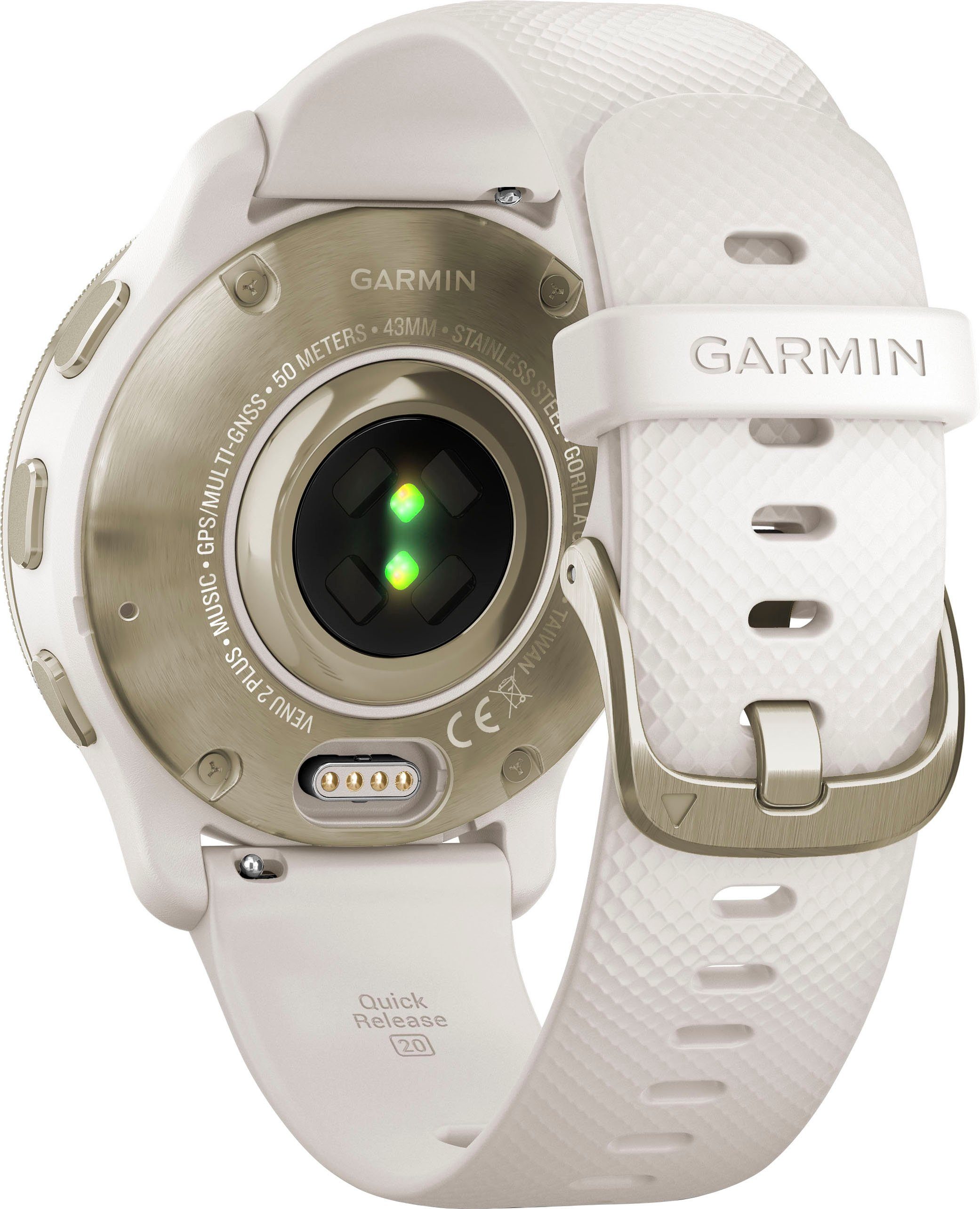 Garmin VENU® 2 PLUS (3,3 | 1-tlg. Smartwatch Zoll), Weiß cm/1,3 Elfenbein