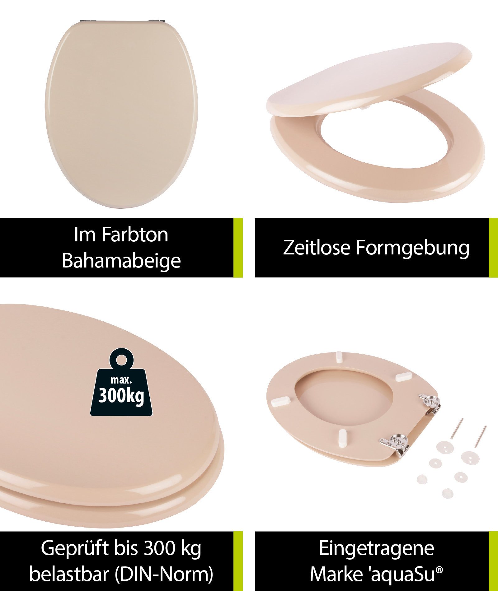 SANITOP WINGENROTH WC-Sitz Venezia, Beige-Bahamabeige, Holzkern, günstig online kaufen