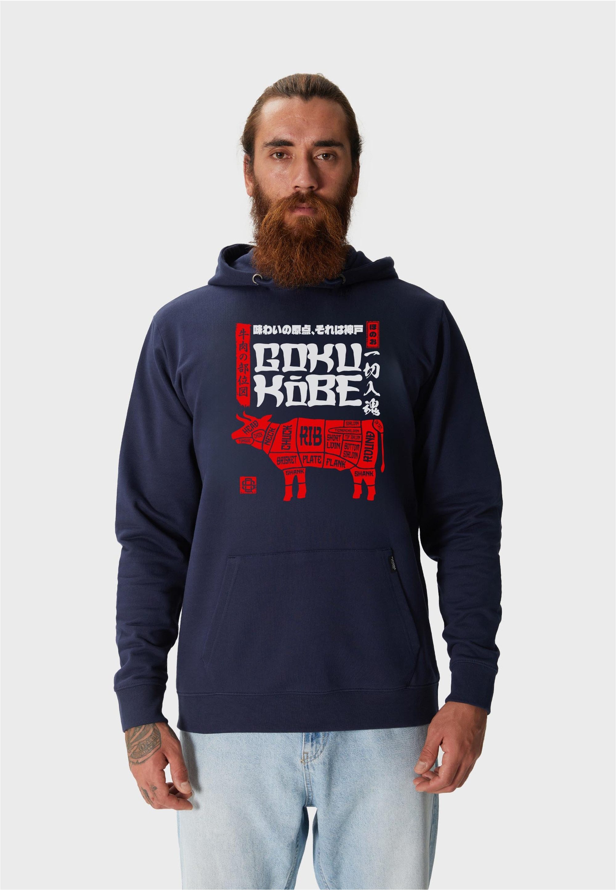 Kapuzensweatshirt Asian Kobe Beef Butcher Chart Graphic