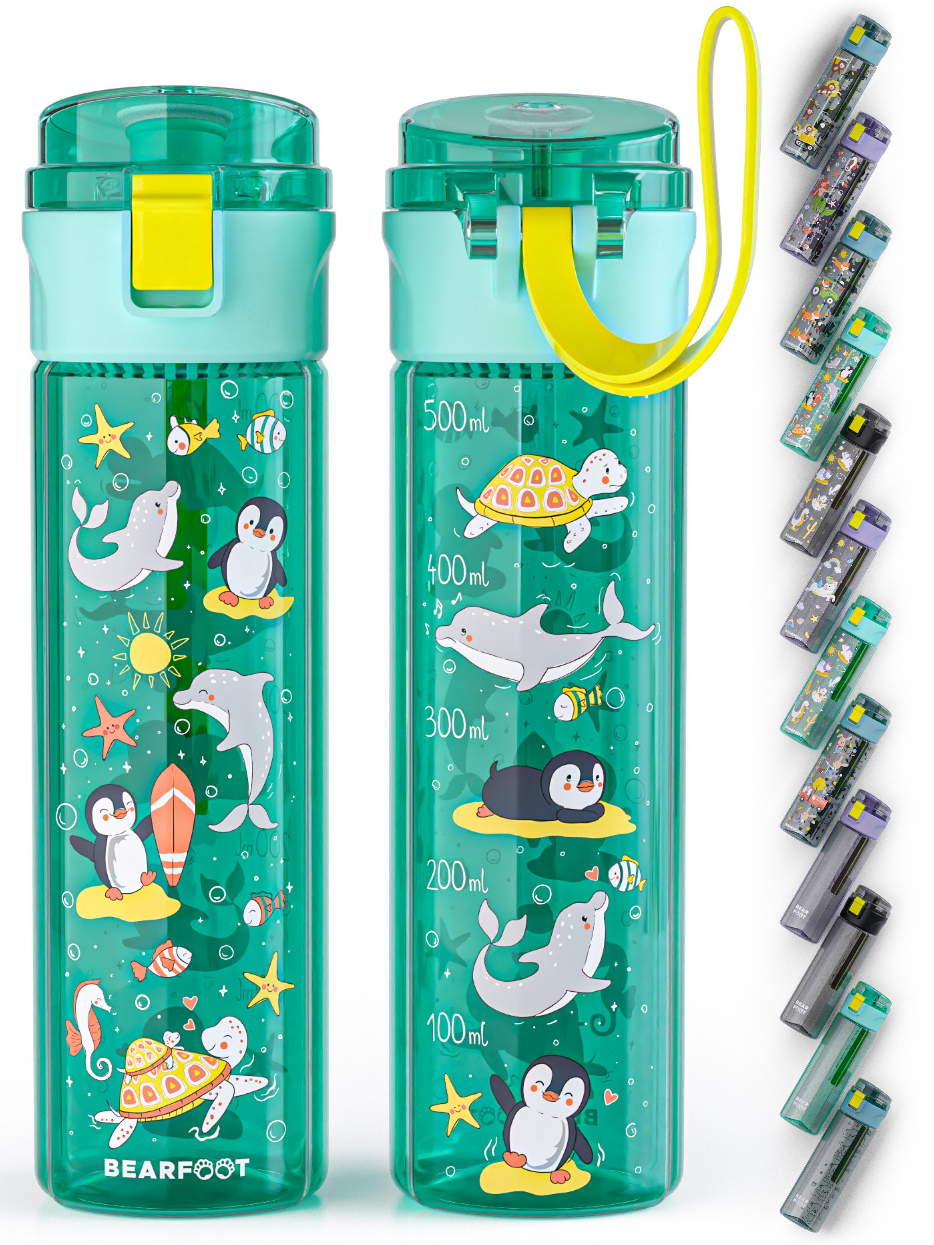 BEARFOOT Trinkflasche Trinkflasche Kinder, leichte Wasserflasche - Ozen mint