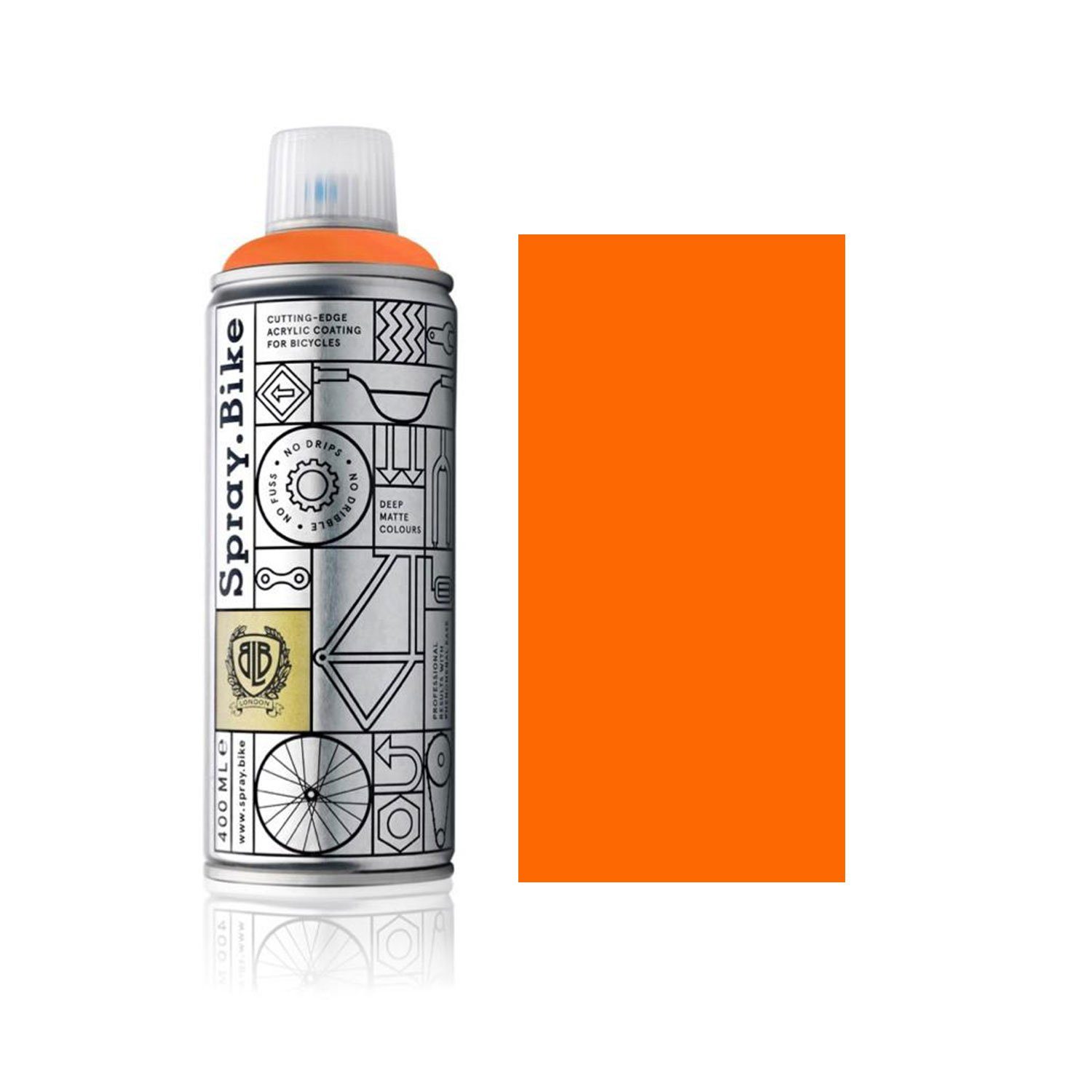 Spray.Bike Sprühflasche Fahrrad Lackspray in versch. Farben - keine GRUNDIERUNG notwendig - Acryllack/Lackspray in 400 ml Spraydose, Matt- und Klarlack Optik möglich, UV-resistent, wetterfest, Matt-Optik