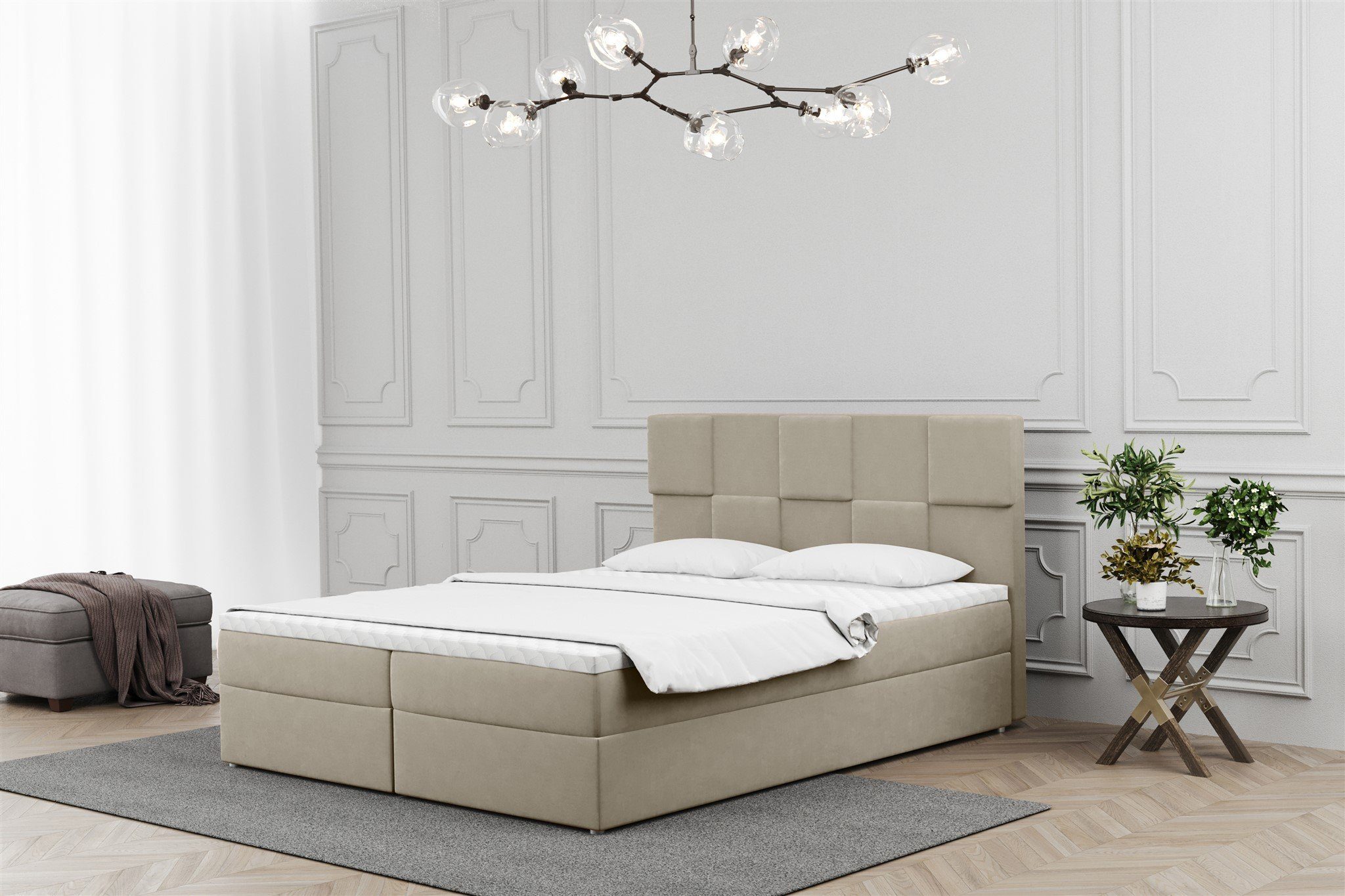 Boxbett Schlafzimmerbett Bett JOLIE in Stoff