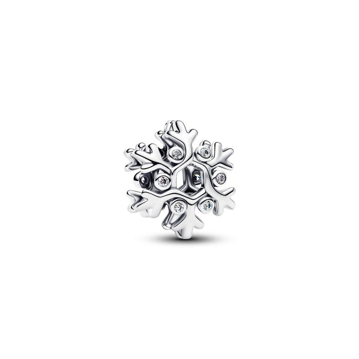 Pandora Charm-Einhänger Pandora Charm Schneeflocke Zirkonia Weiss Sterling-Silber 794249C01