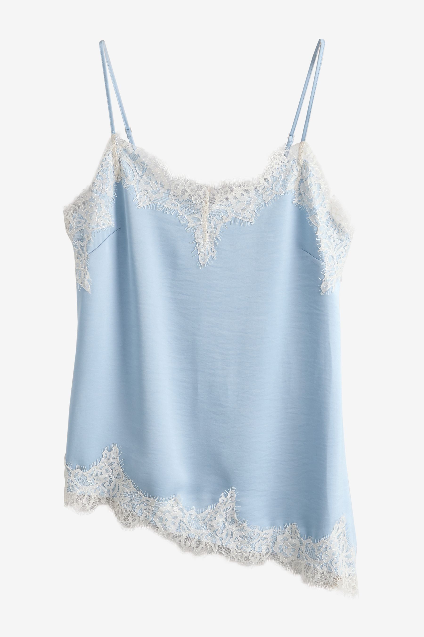 Next Trägertop Cami-Trägertop mit Spitze und asymmetrischem Saum (1-tlg)