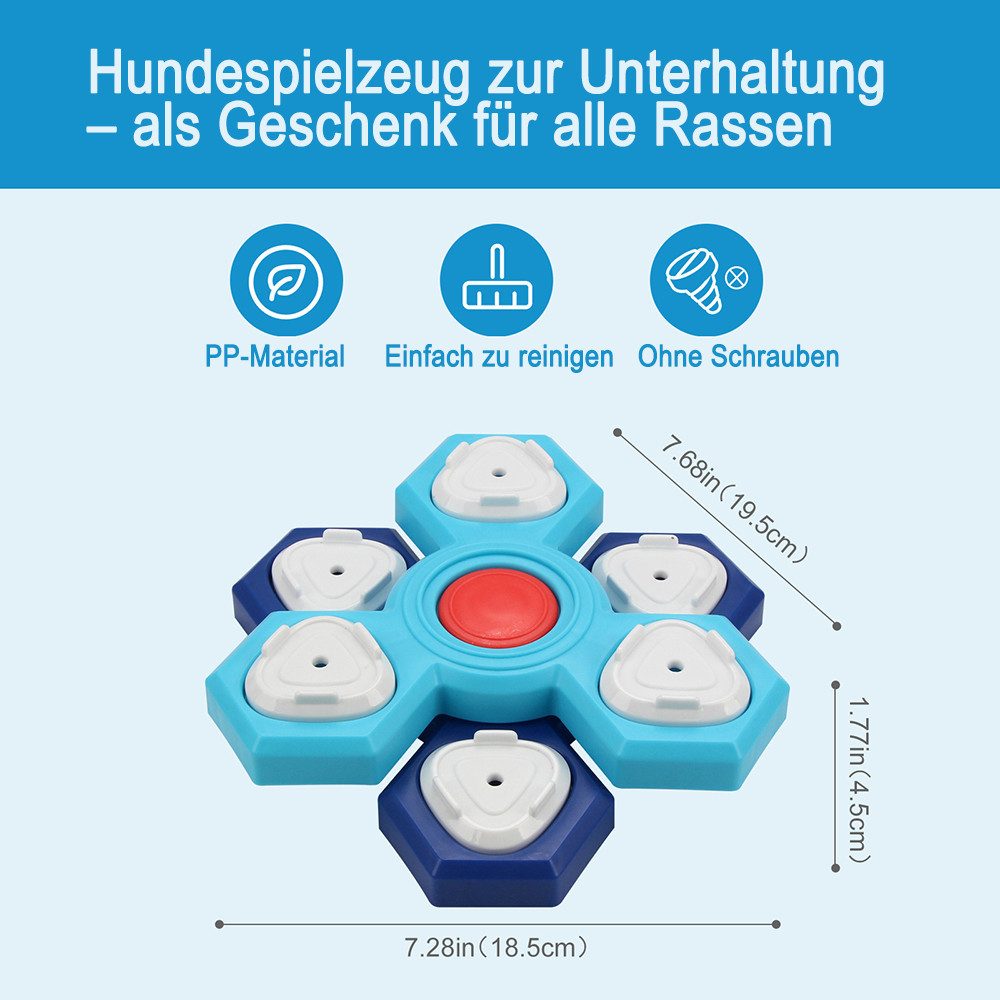 Ledander Hunde-Futterspender Interaktive Hundespielzeuge,lustiger langsamer Futterspender, Anreicherungs-Spielzeuge für große, mittelgroße und kleine Hunde