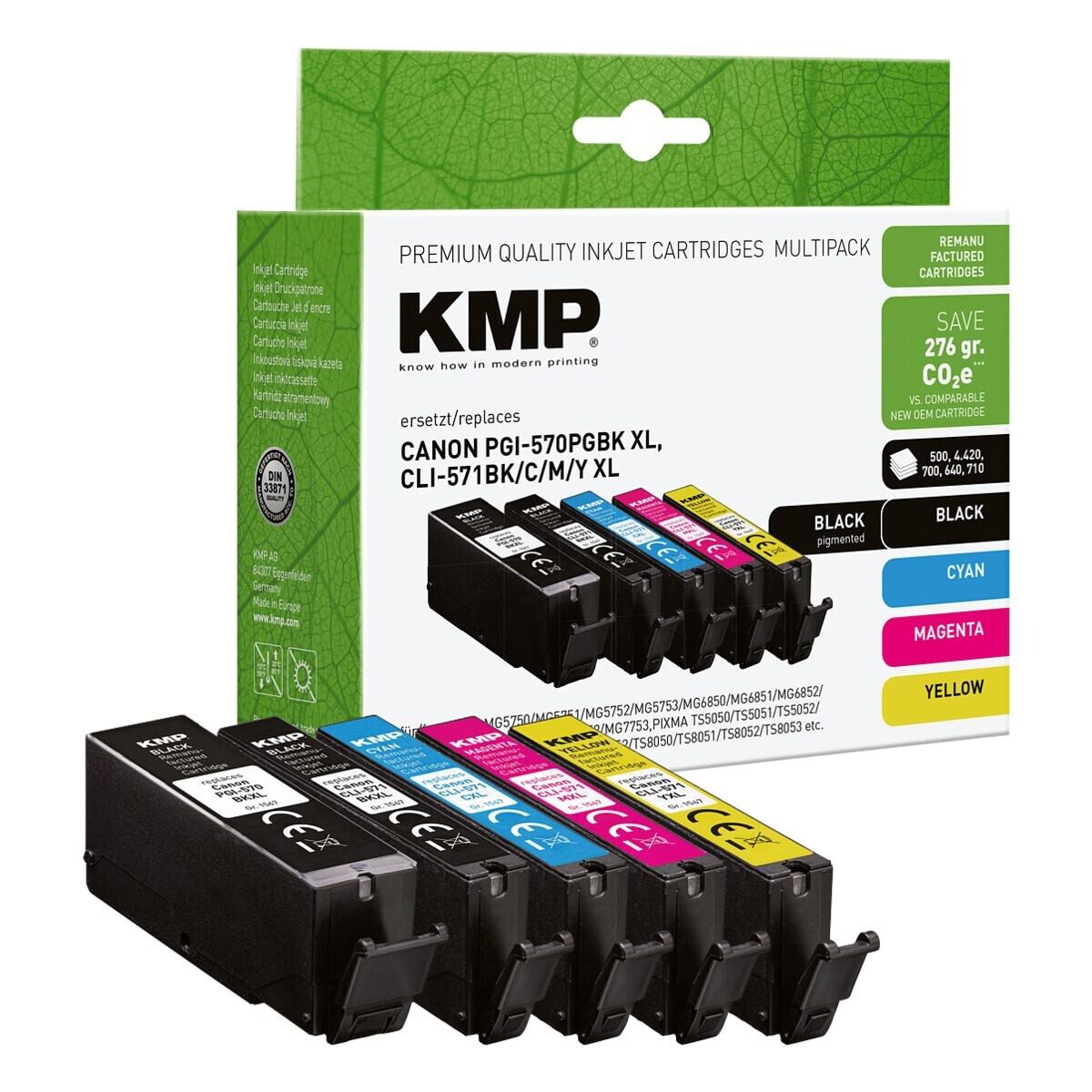 KMP Tintenpatrone (Set, 5-tlg., ersetzt Canon »PGI-570XL/CLI-571XL«)