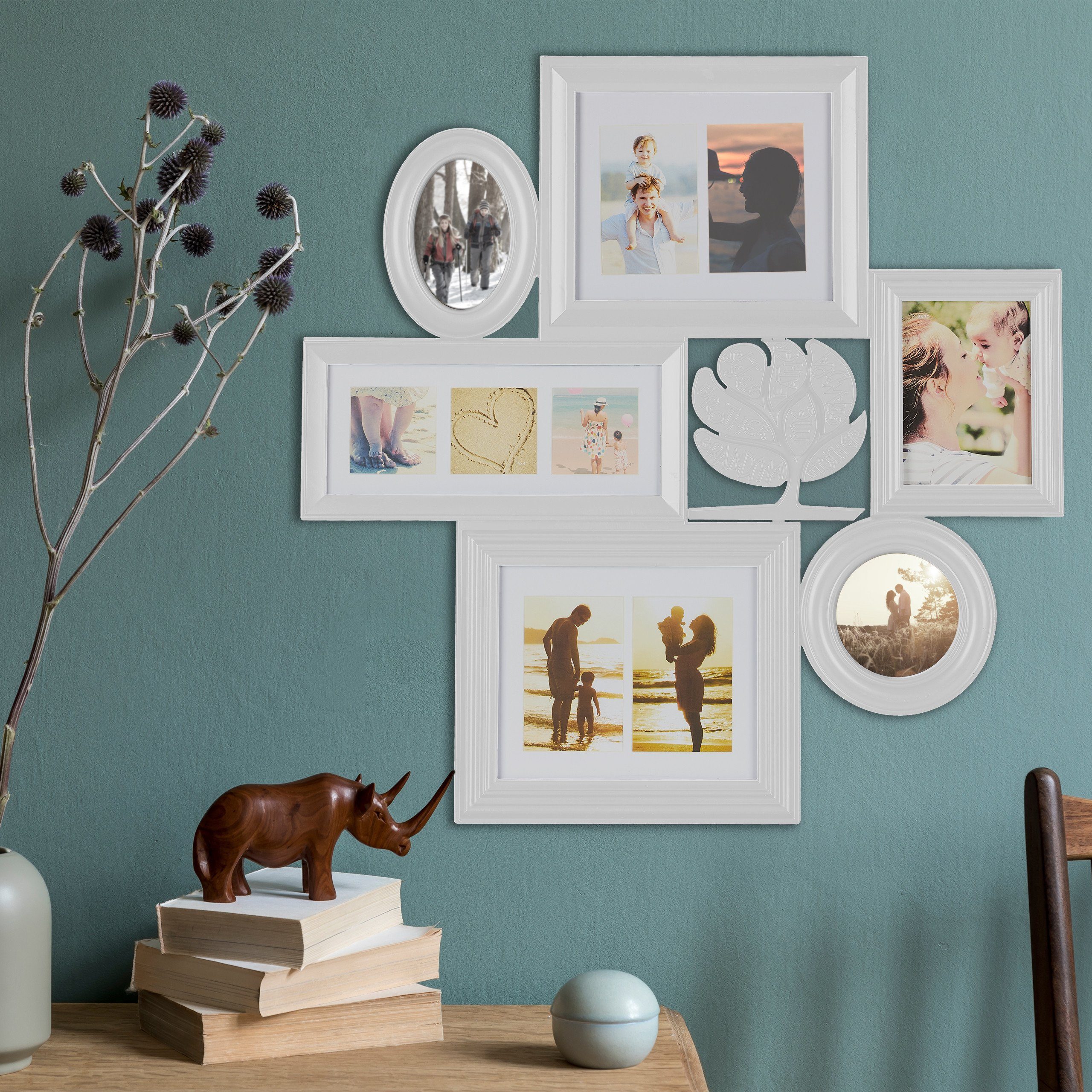 relaxdays Bilderrahmen Collage 10 Bild, Weiß günstig online kaufen