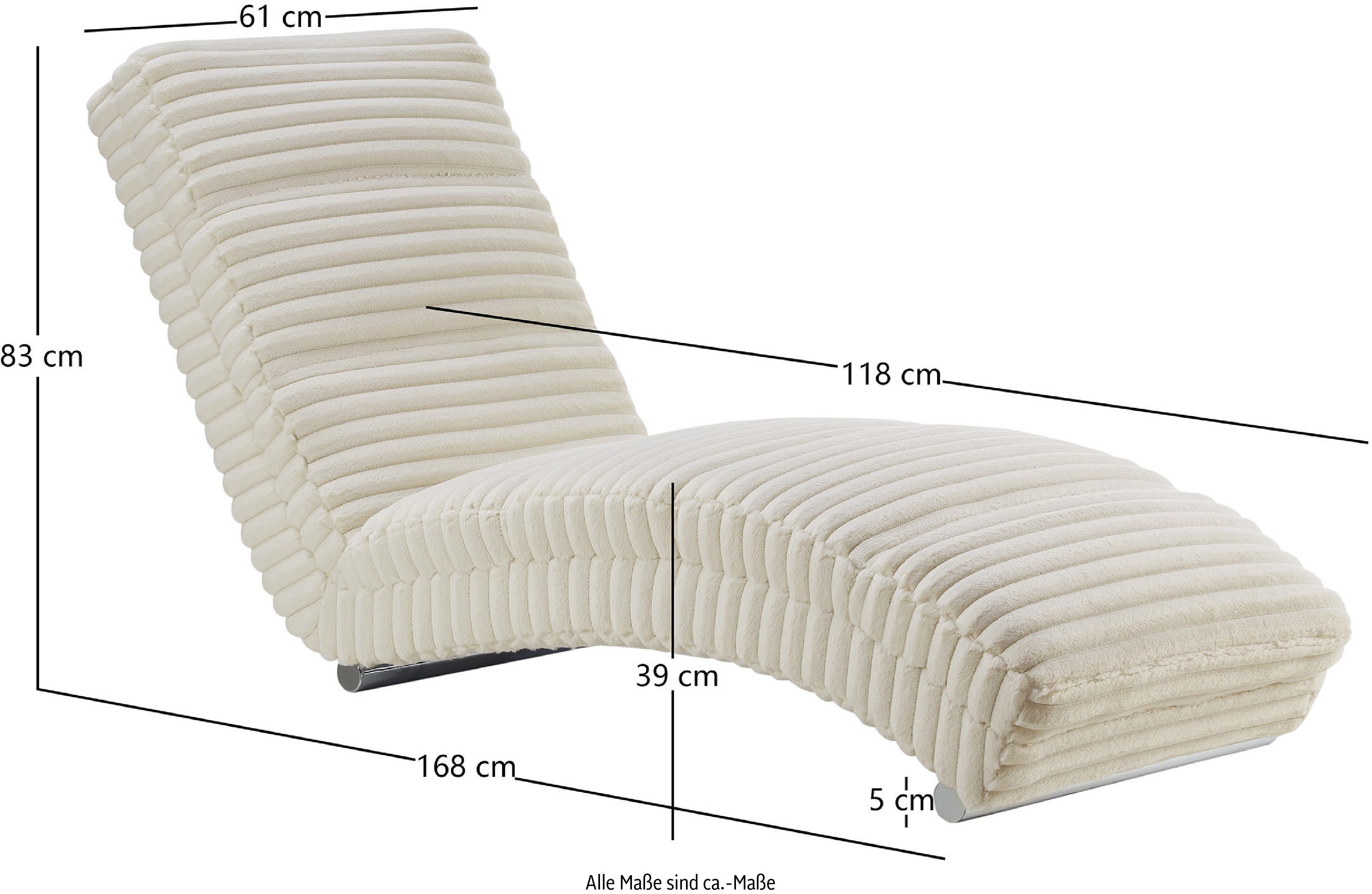 SalesFever Relaxliege Komfortable Relaxliege, Quergesteppt, Oeko-Tex zertifizierter Bezug, PFC-frei