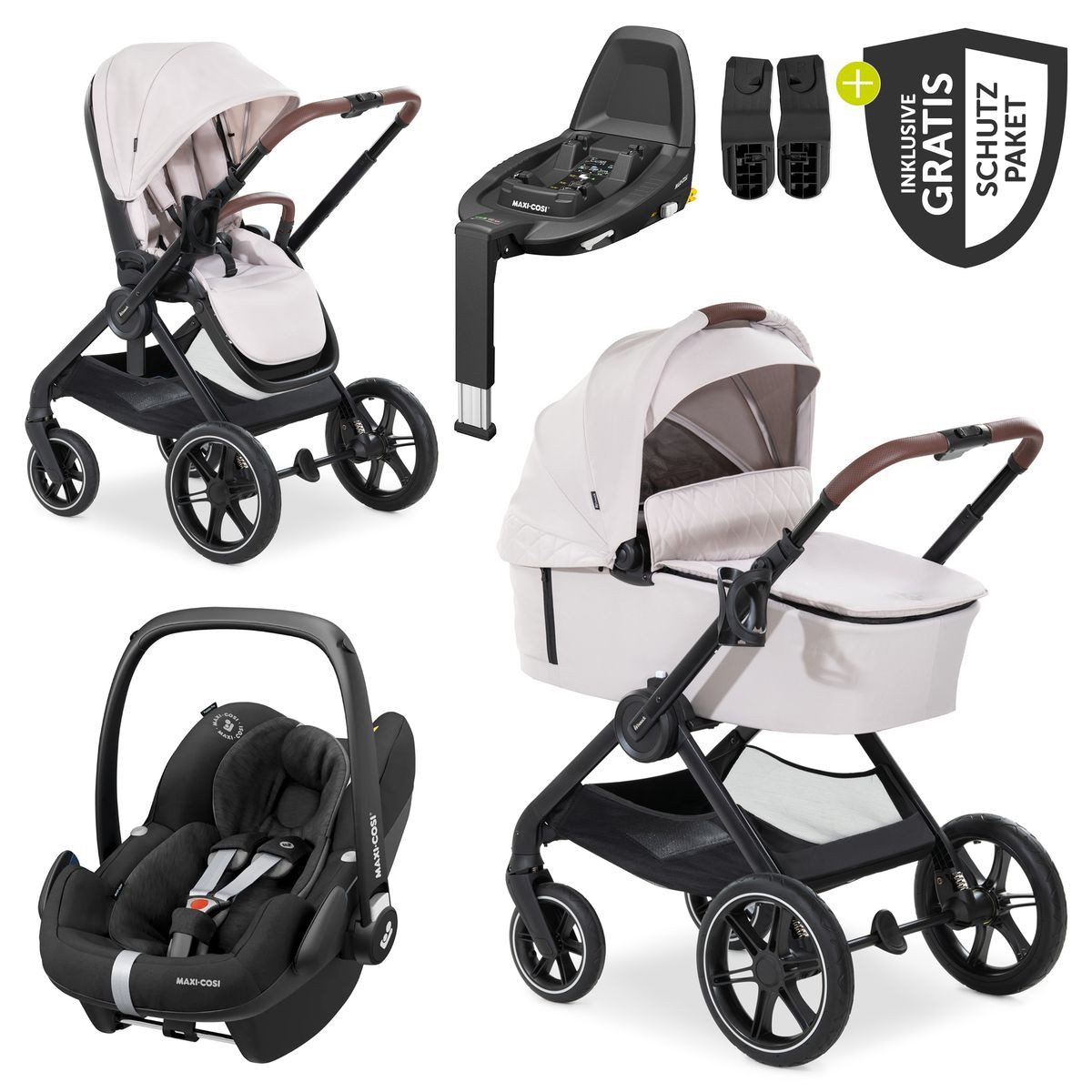 Kombi-Kinderwagen Walk N Care Trio Set - Beige