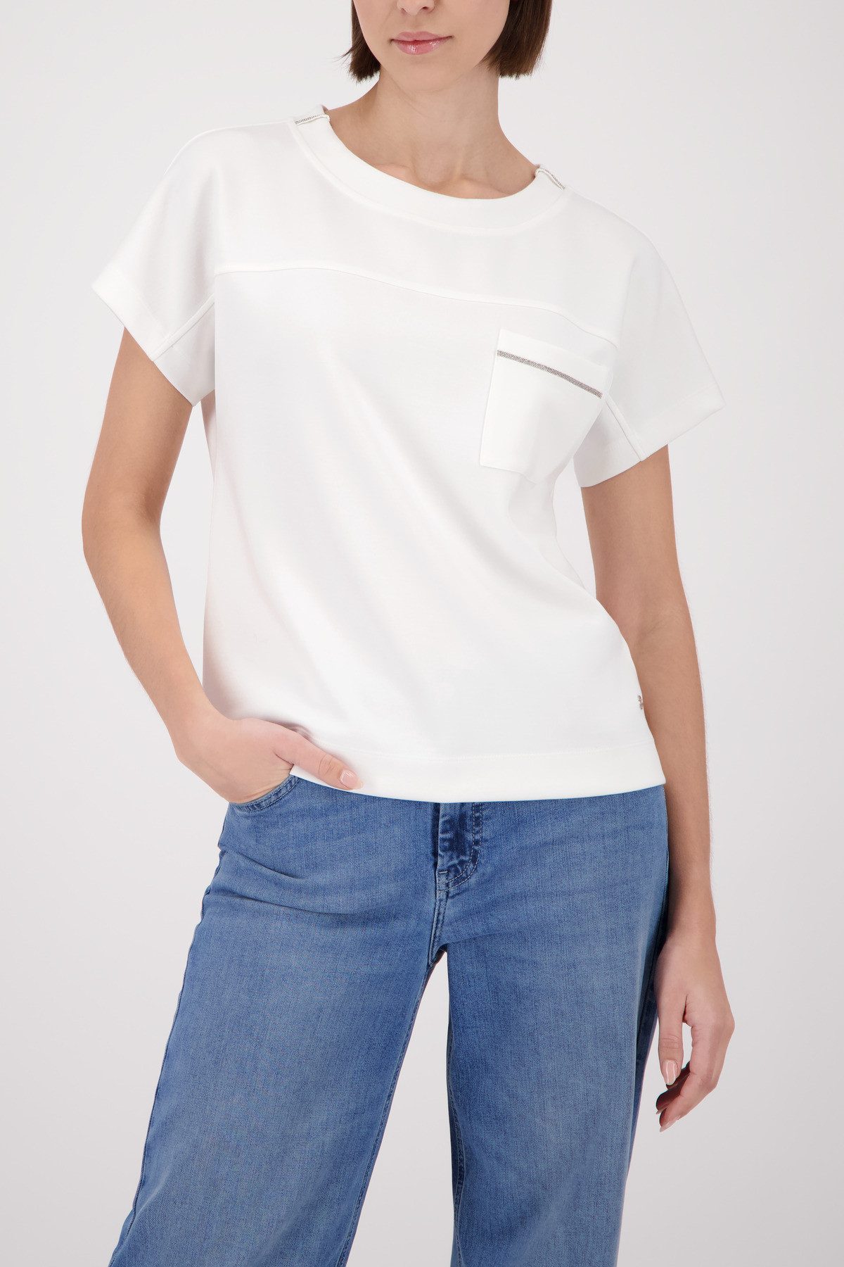 Monari Sweatshirt mit aufgesetzter Schmucktasche