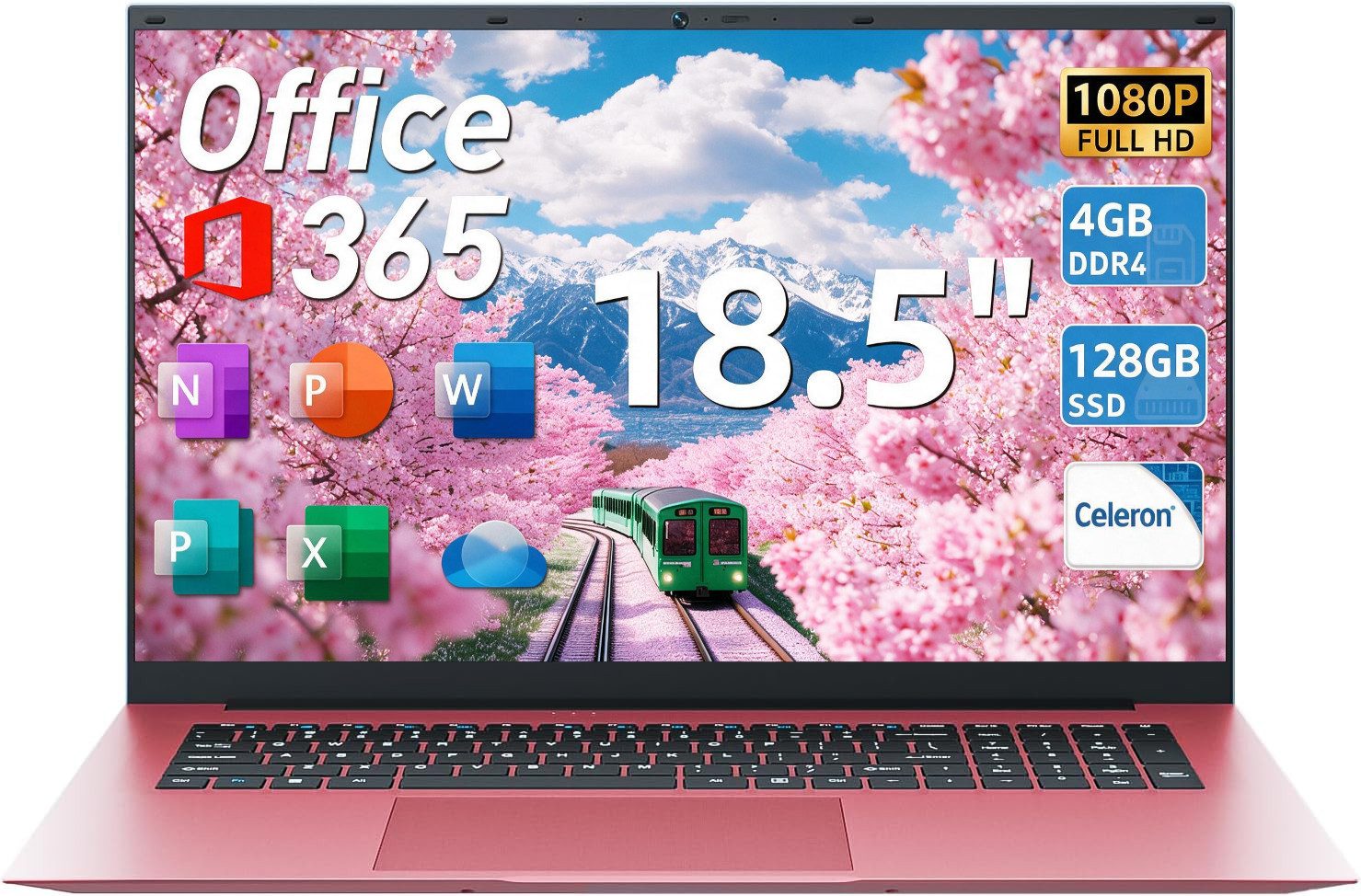 MENGHU 18,5 Zoll Laptop für Homeoffice & Alltag Windows 11 Microsoft 365 Notebook (Intel Celeron N5095, 4 GB, 128 GB SSD)