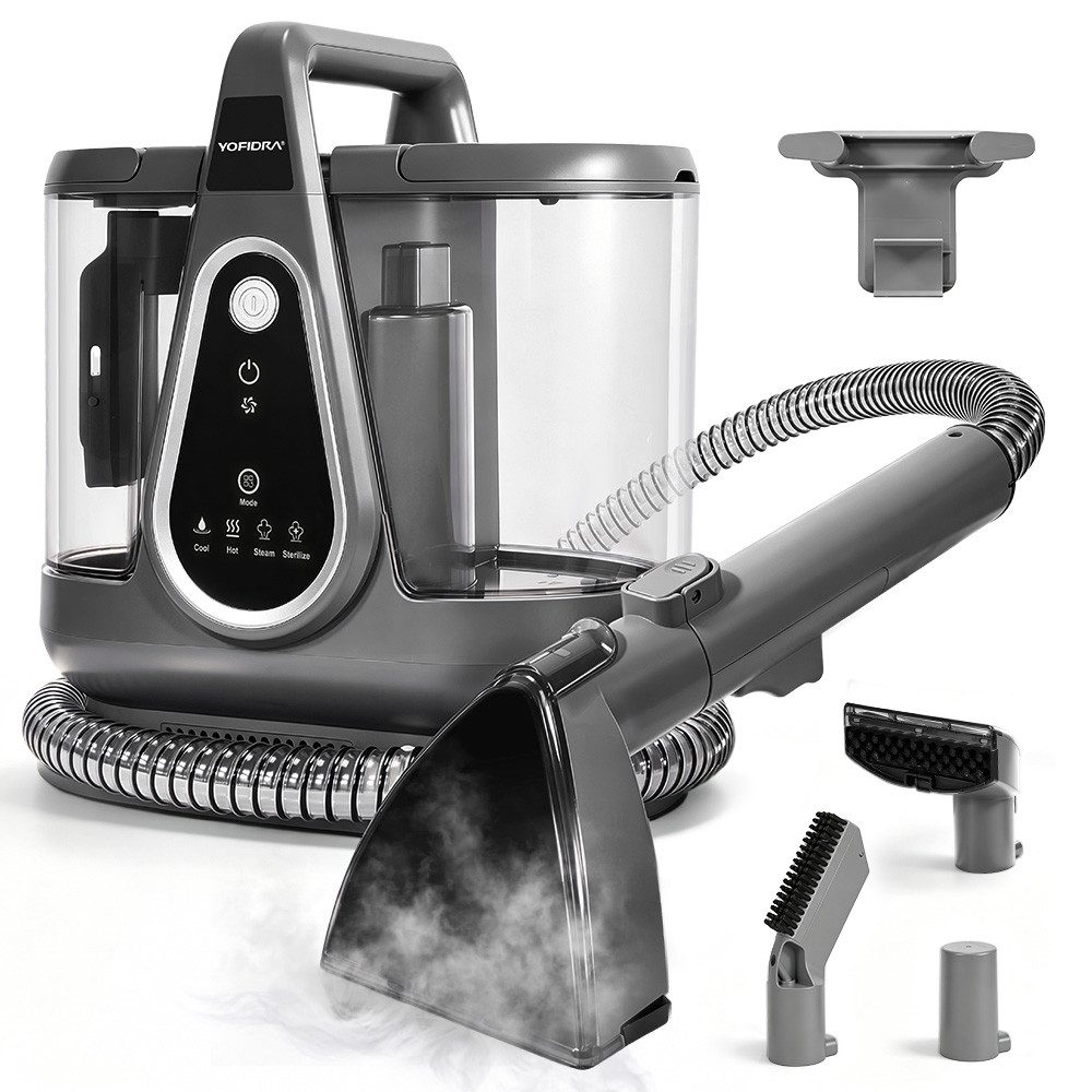 Yofidra Teppichreinigungsgerät mit 17kPa Saugkraft, Doppeltanksystem, 4m Kabel & 1,8m Schlauch, 4 kg, 1750 W, 10-Sekunden-Schnellaufheizung, Selbstreinigungsfunktion