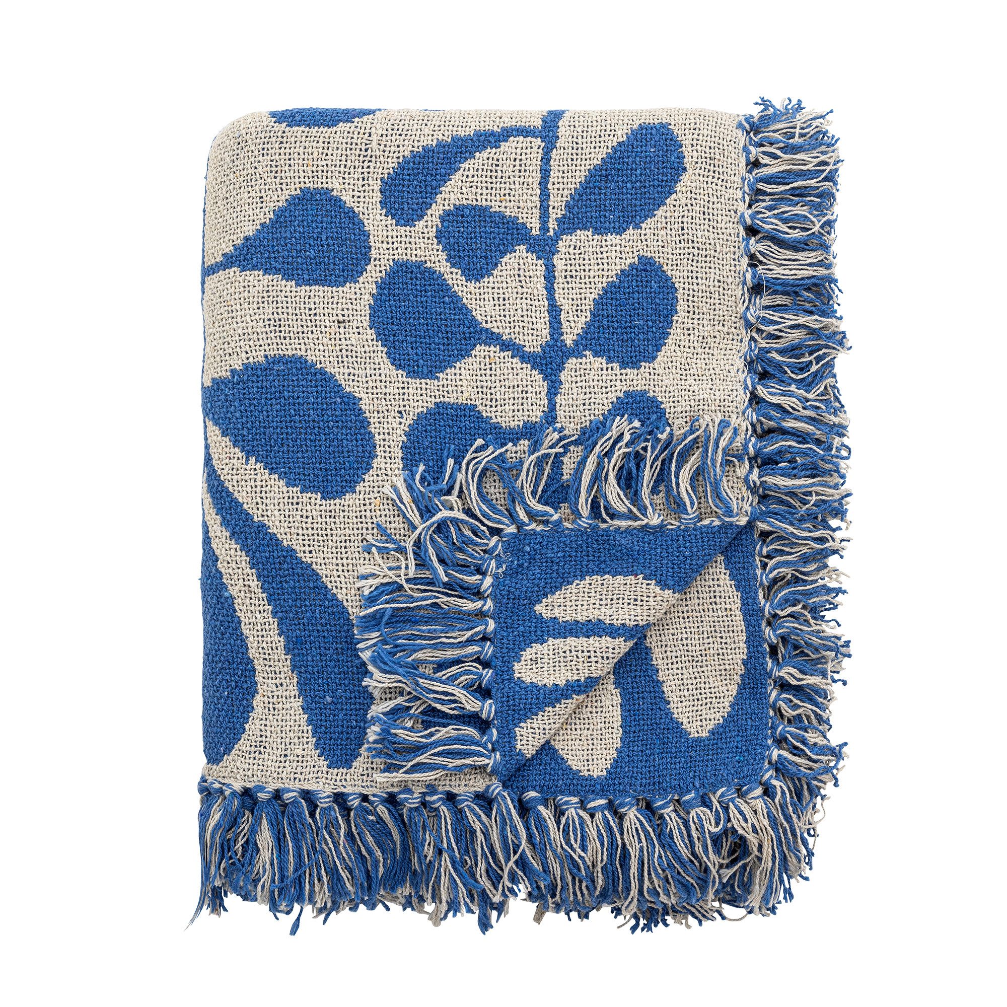 Wohndecke Bloomingville Nevine Decke, Blue, 160 x 130 cm, Bloomingville günstig online kaufen