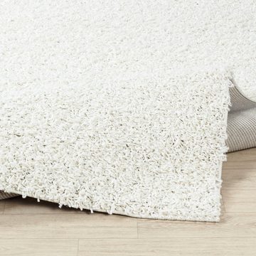 Hochflor-Teppich UNI CHIC 2303, Surya, rund, Höhe: 37 mm, Flauschig, Langflor, Weich, Wohnzimmer Flurteppich, Weiß